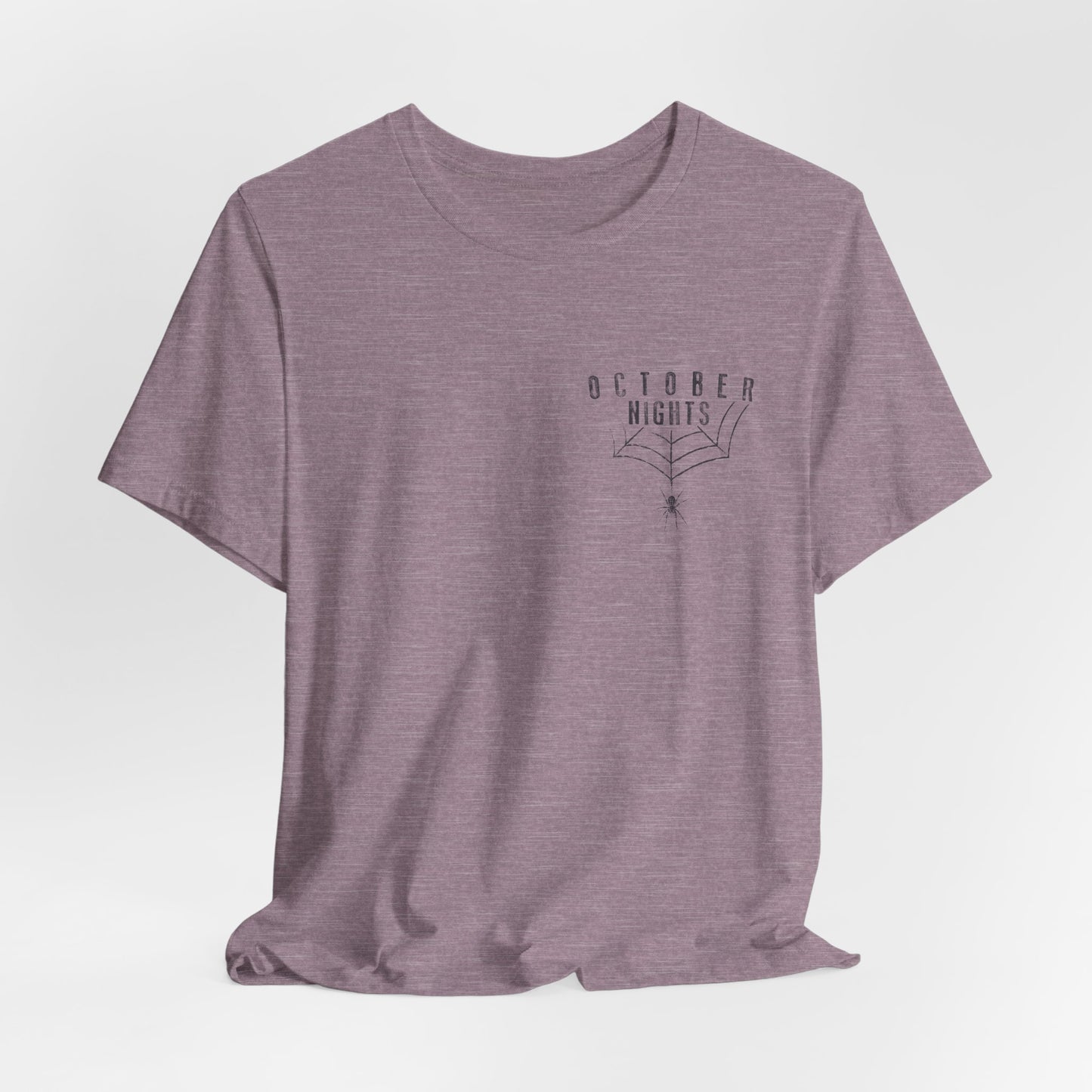 October Nights Spider Web Halloween Shirt - Spooky Graphic Tee