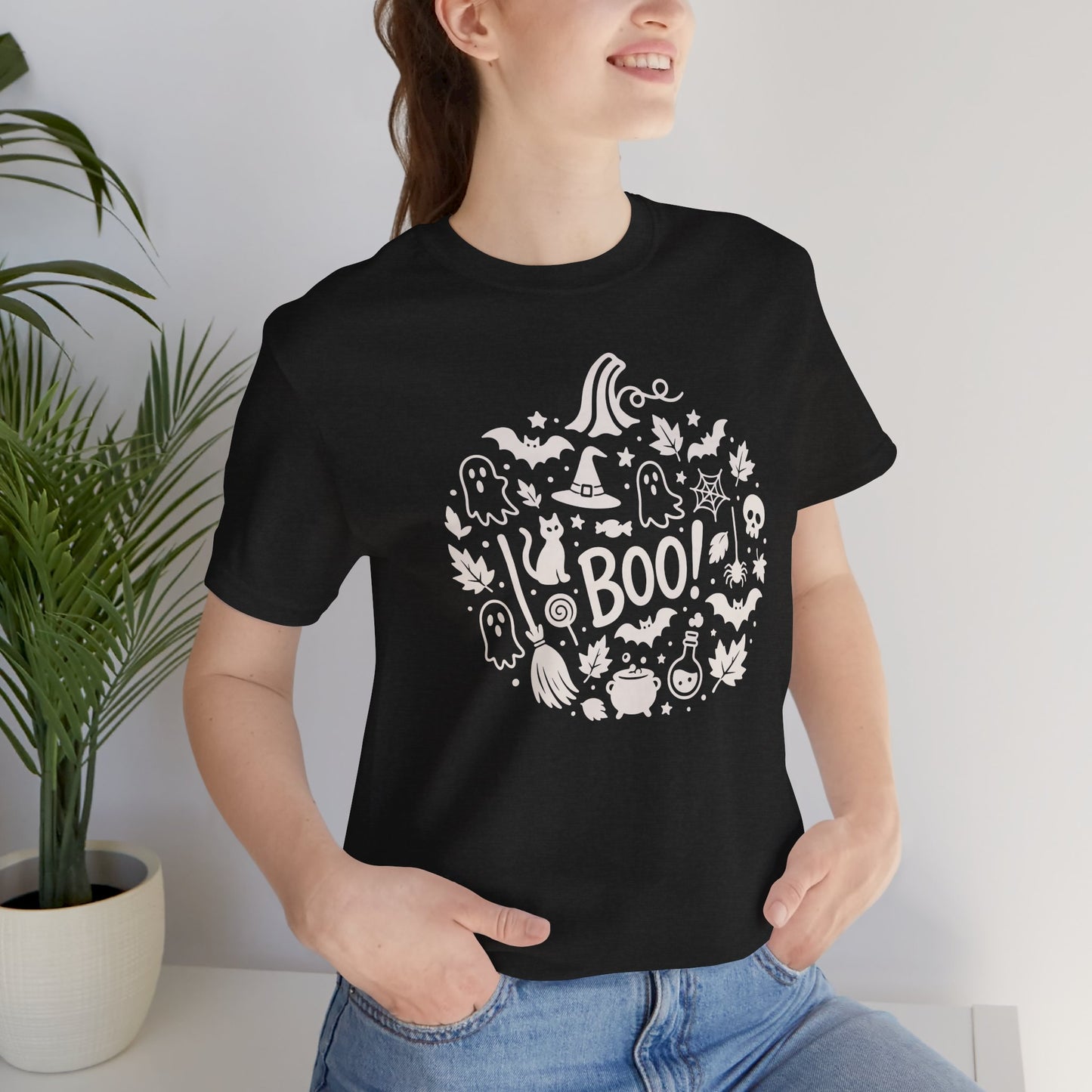 Boo Halloween Shirt - Cute Spooky Graphic Tee for Adults