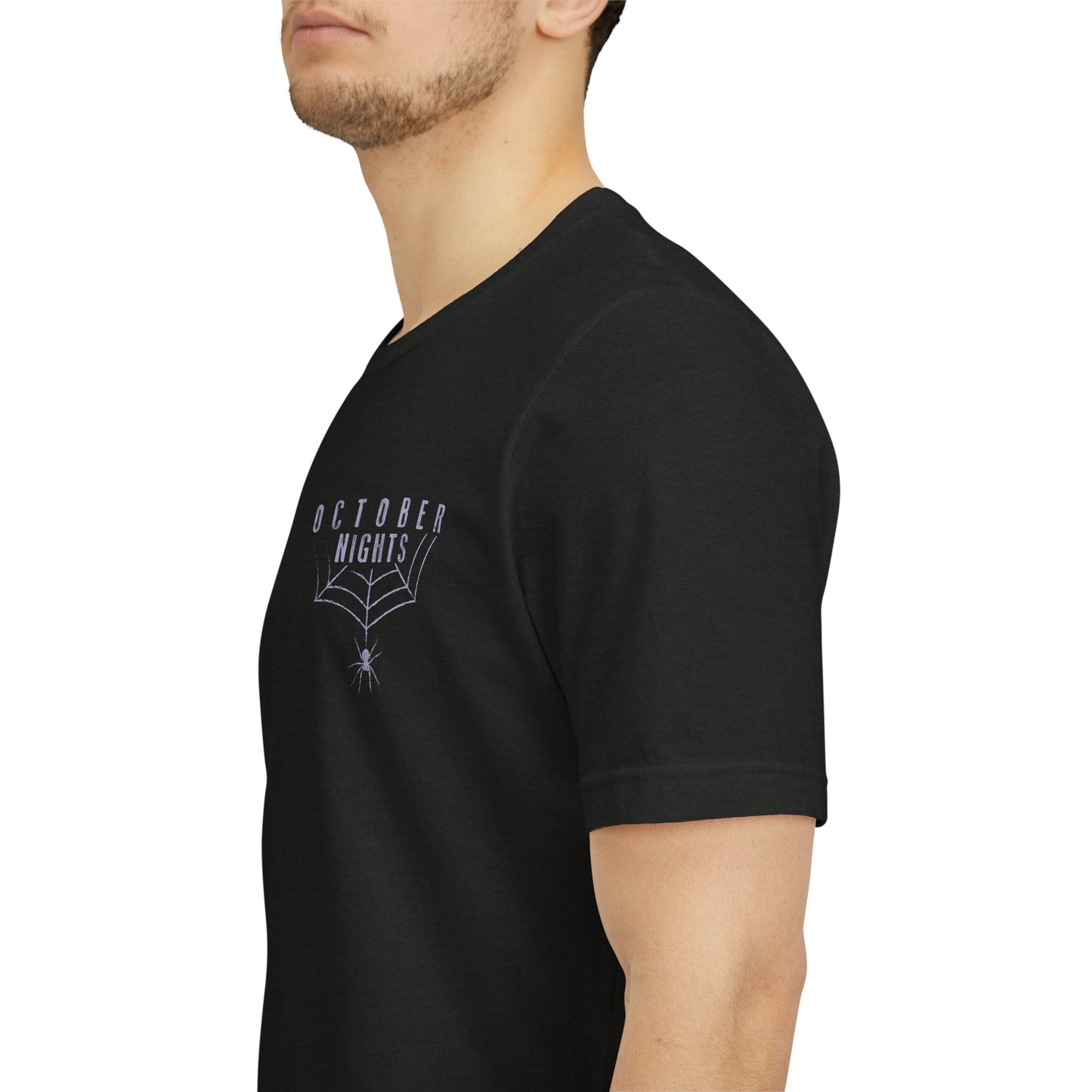 October Nights Spider Web Halloween Shirt - Spooky Graphic Tee