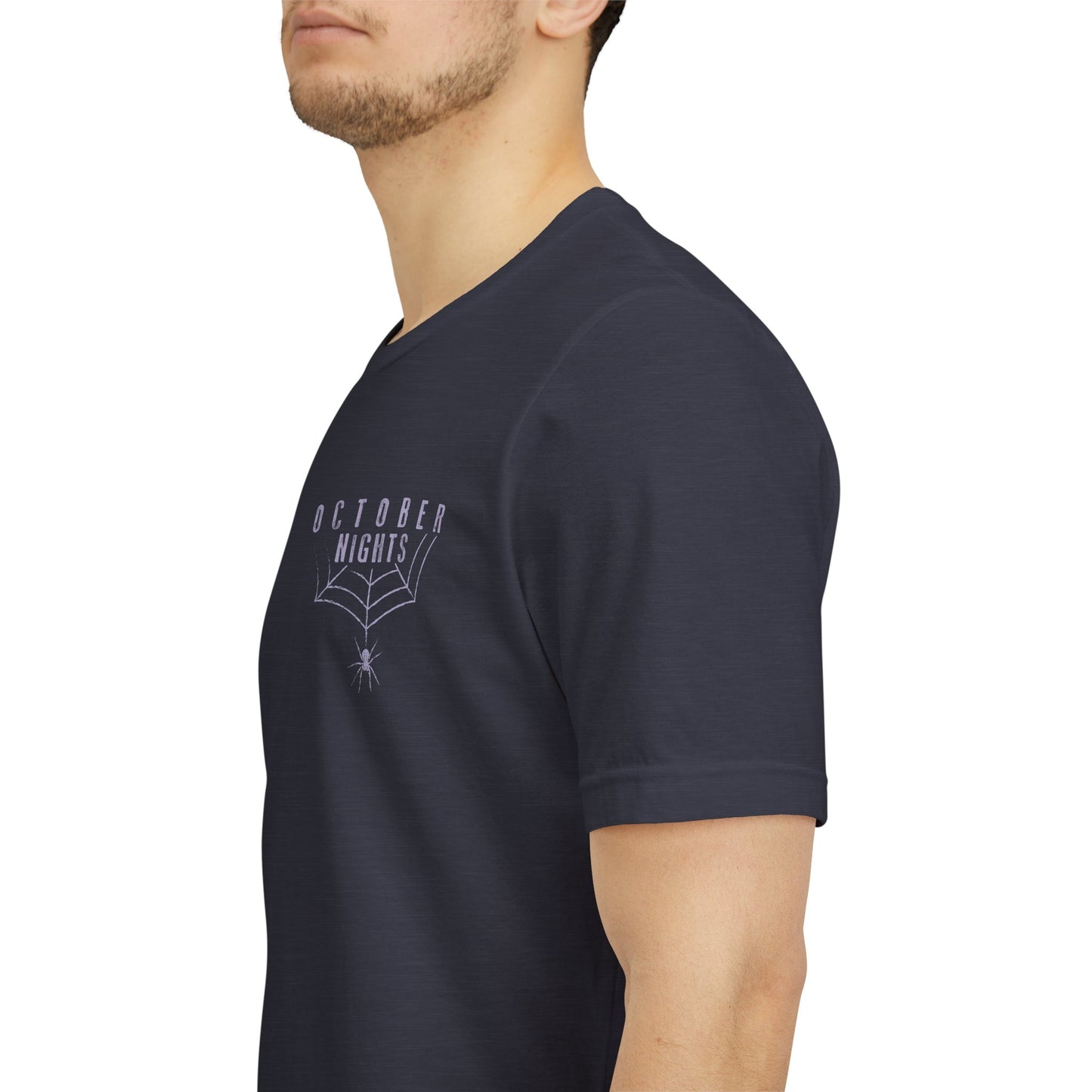 October Nights Spider Web Halloween Shirt - Spooky Graphic Tee