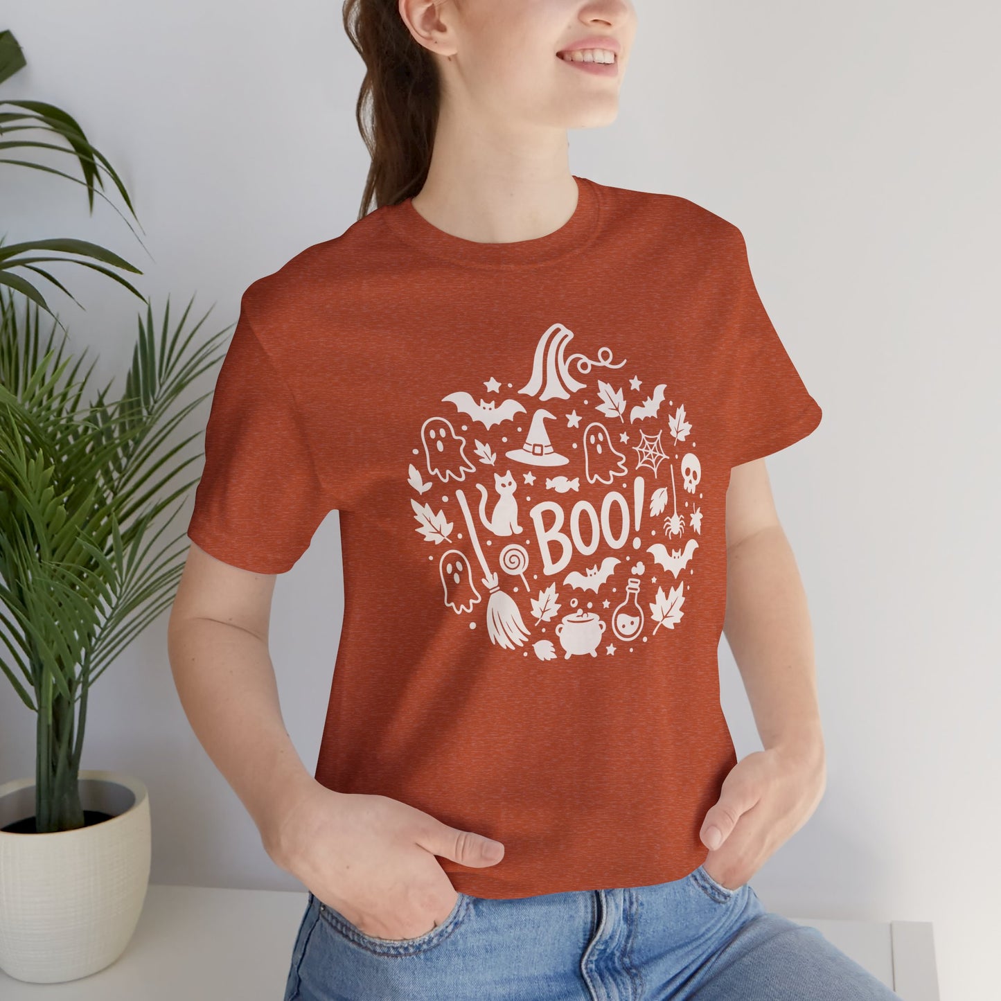 Boo Halloween Shirt - Cute Spooky Graphic Tee for Adults