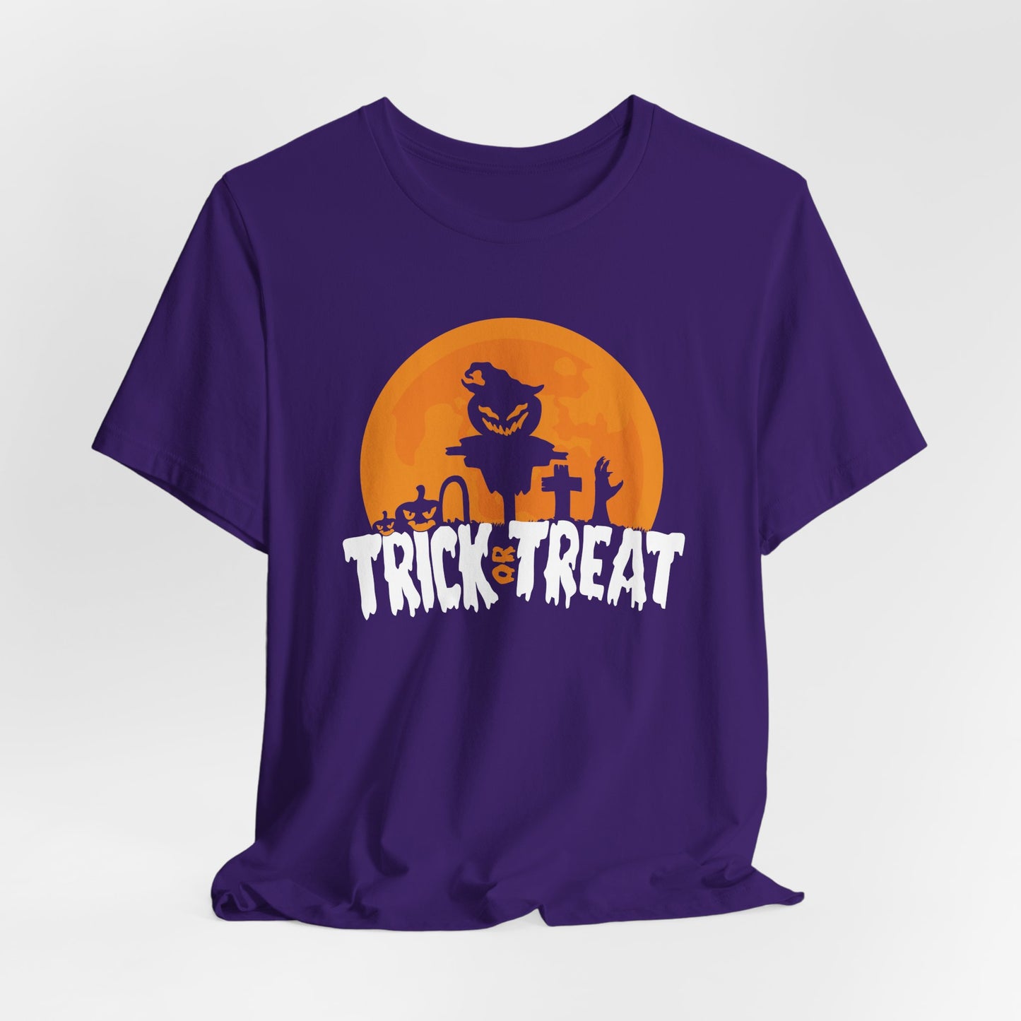 Trick or Treat T-Shirt – Fun Pumpkin and Graveyard Graphic Tee