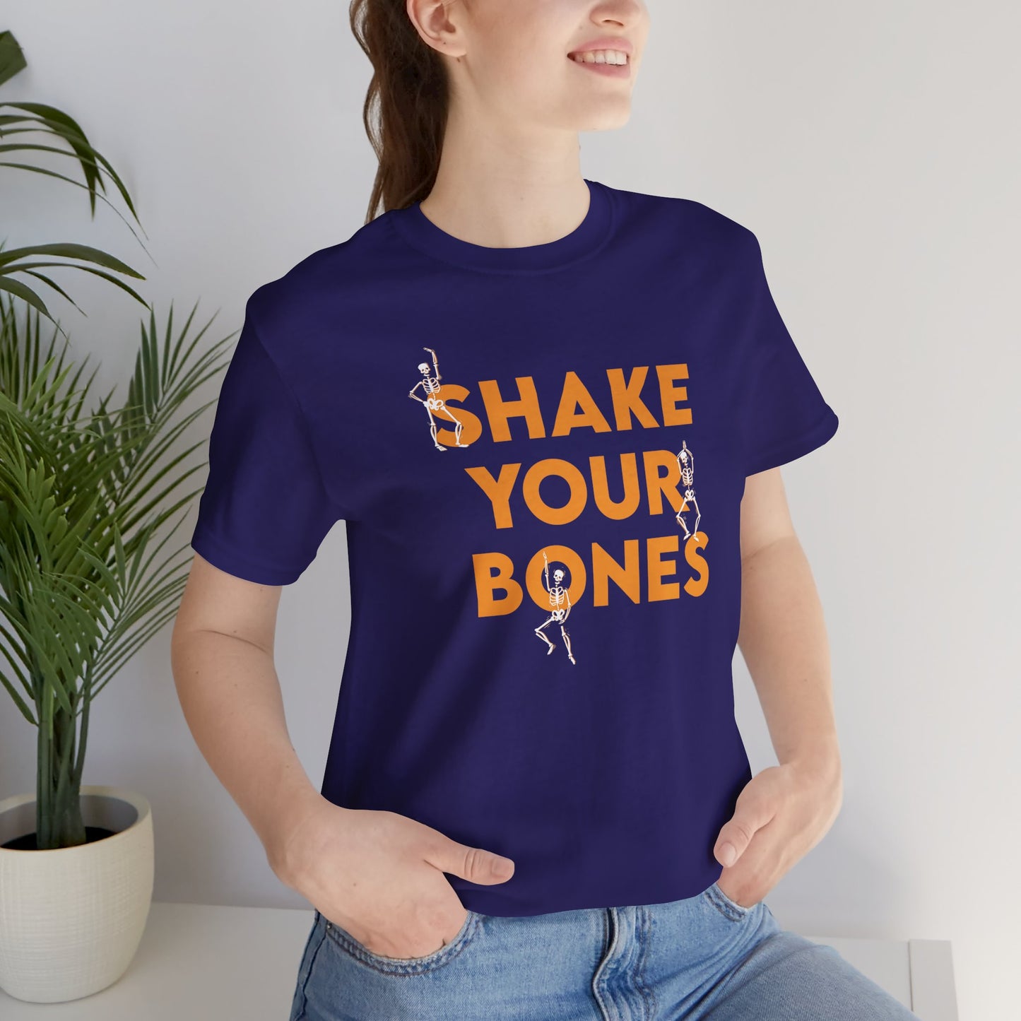 Shake Your Bones Halloween Shirt – Funny Dancing Skeleton Tee
