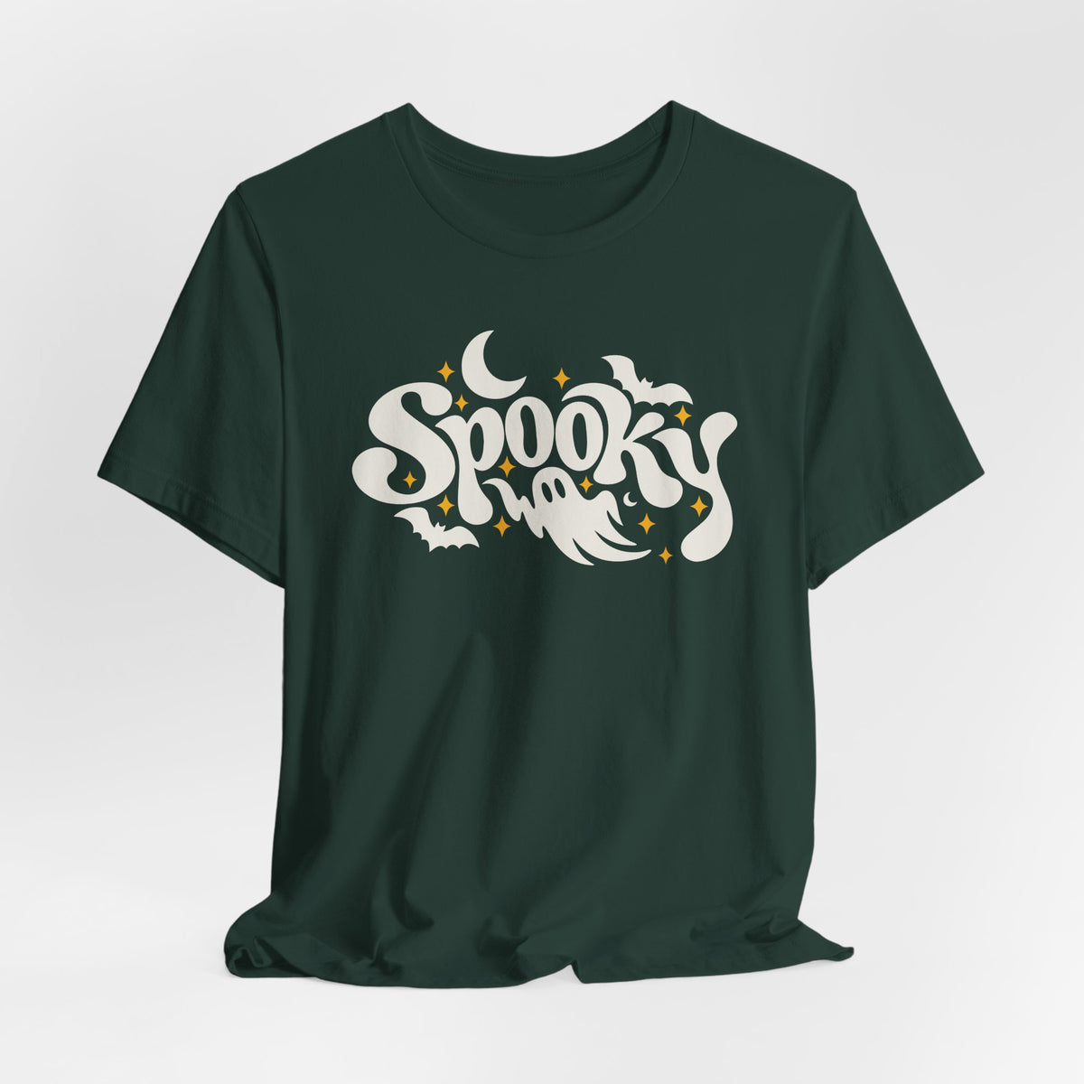 Cute Spooky Halloween Shirt – Ghost & Bat Graphic Tee