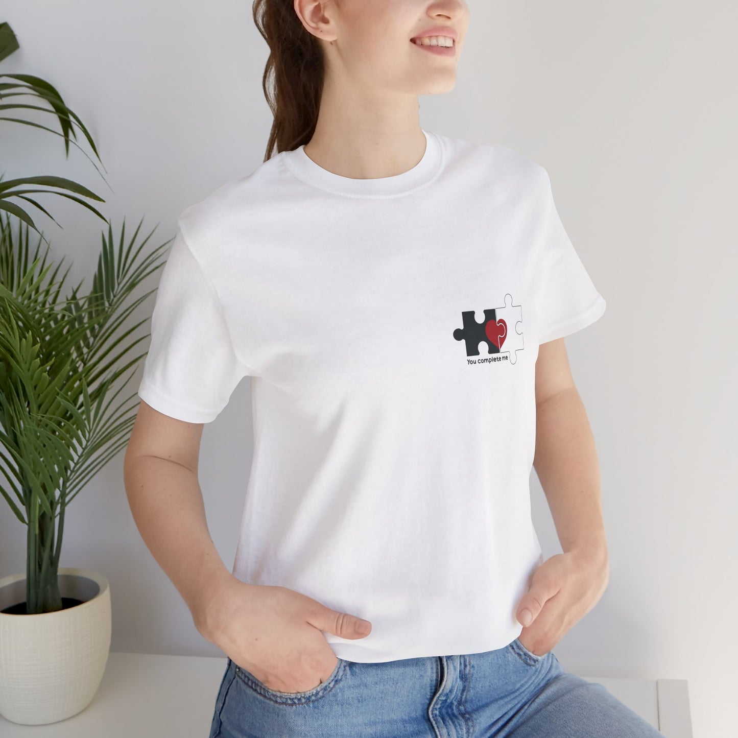 Puzzle Heart Love T-Shirt – Connected Heart Minimal Design