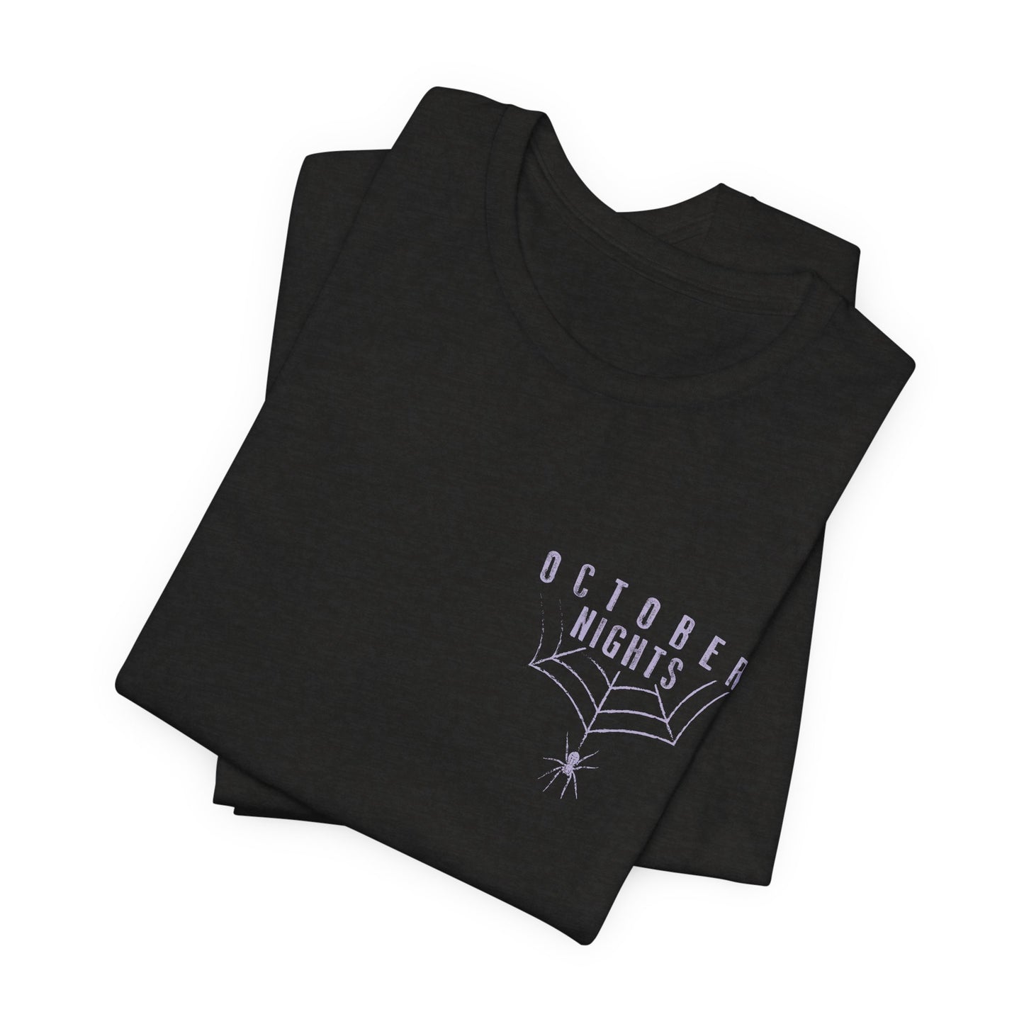 October Nights Spider Web Halloween Shirt - Spooky Graphic Tee