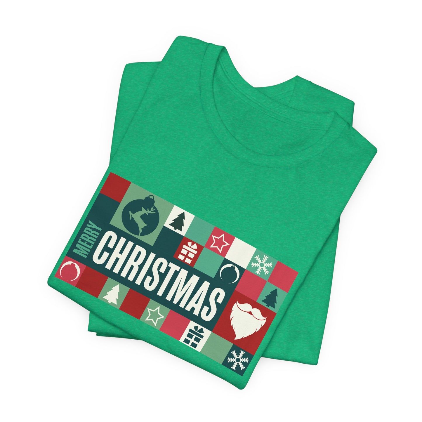Merry Christmas Retro Block Design | Vintage Holiday Shirt | Christmas Graphic Tee