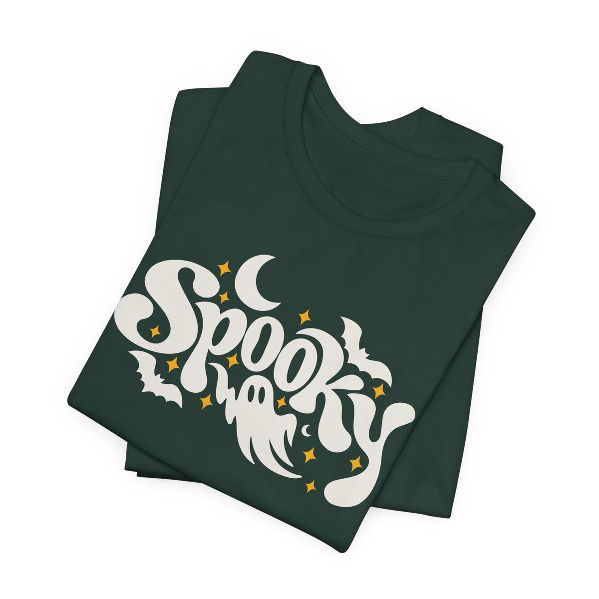 Cute Spooky Halloween Shirt – Ghost & Bat Graphic Tee