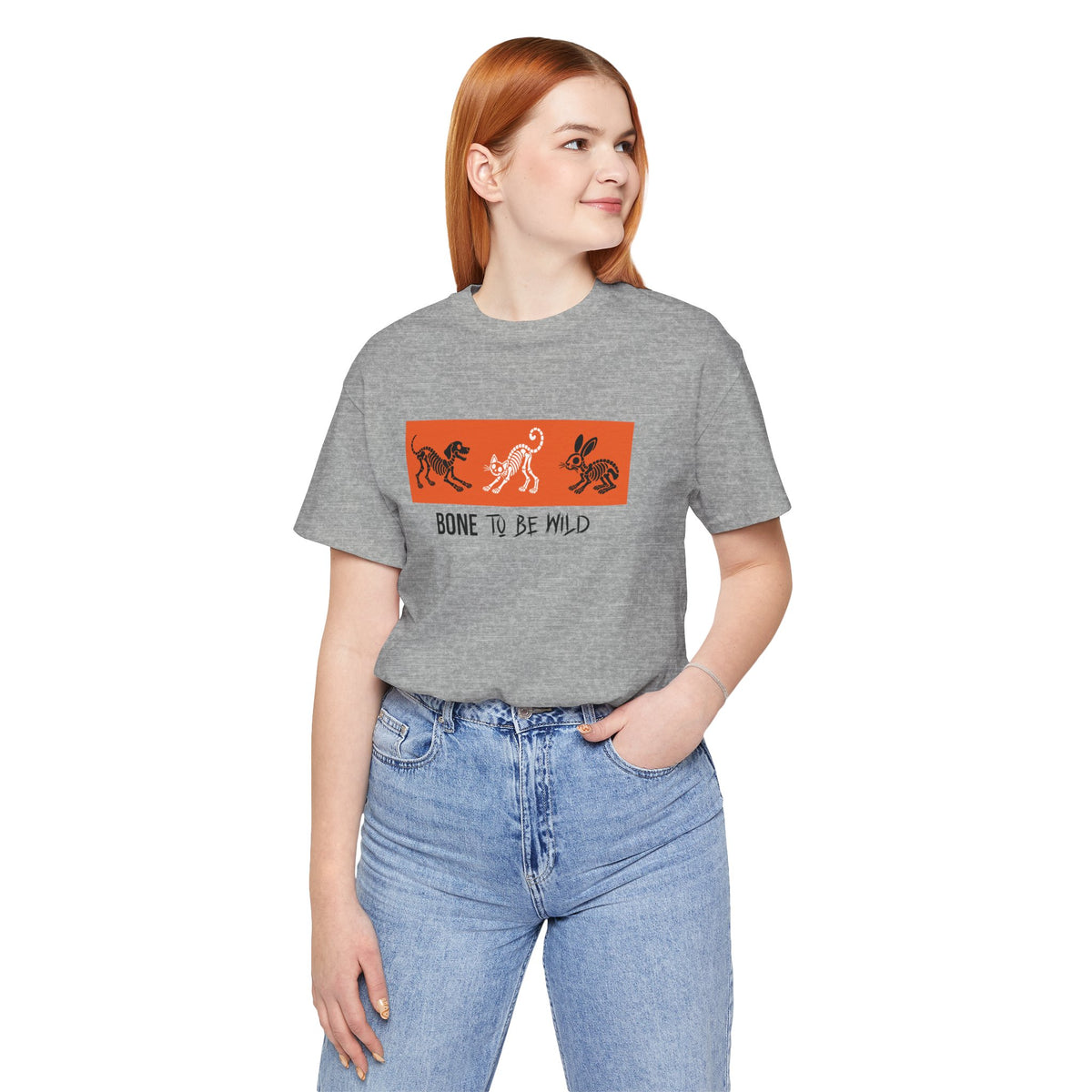Skeleton Animals Halloween Shirt - Dog, Cat & Bunny Graphic Tee