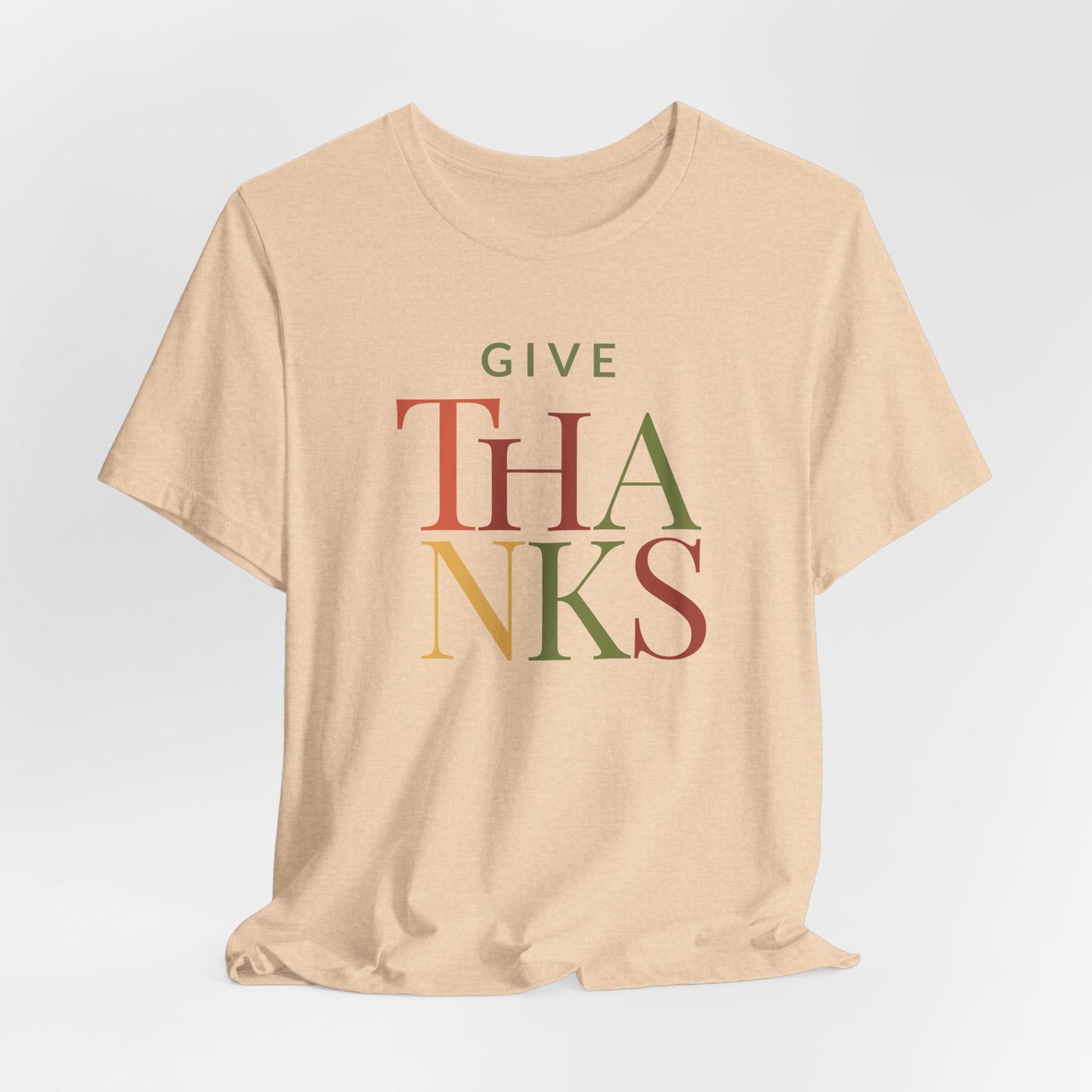 Give Thanks T-Shirt – Minimalist Thanksgiving Tee with Fall Colors | Gratitude Shirt for Autumn Season
