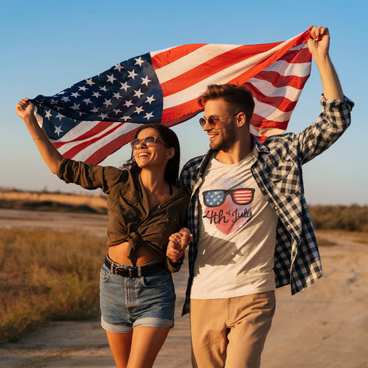 4th of July Patriotic Sunglasses T-Shirt – Red, White & Blue Style