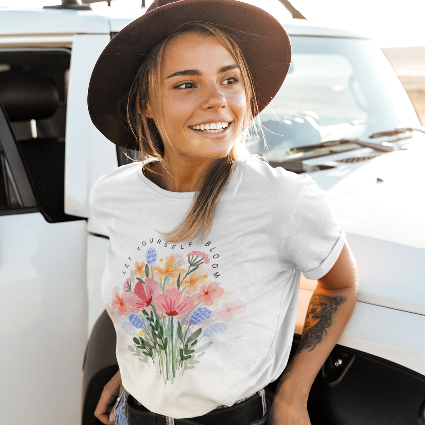 Watercolor Floral Bouquet T-Shirt – Soft Artistic Nature Tee