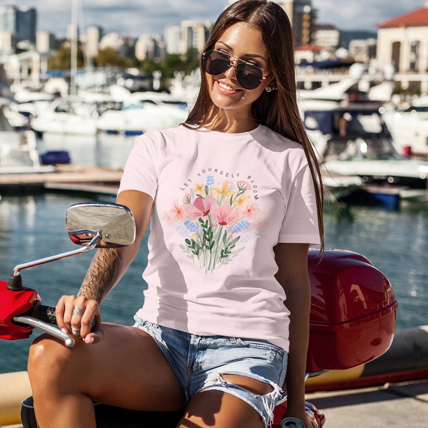 Watercolor Floral Bouquet T-Shirt – Soft Artistic Nature Tee