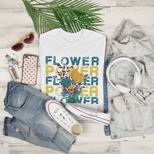 Flower Power Retro Tee – Bold Floral Vintage Vibes