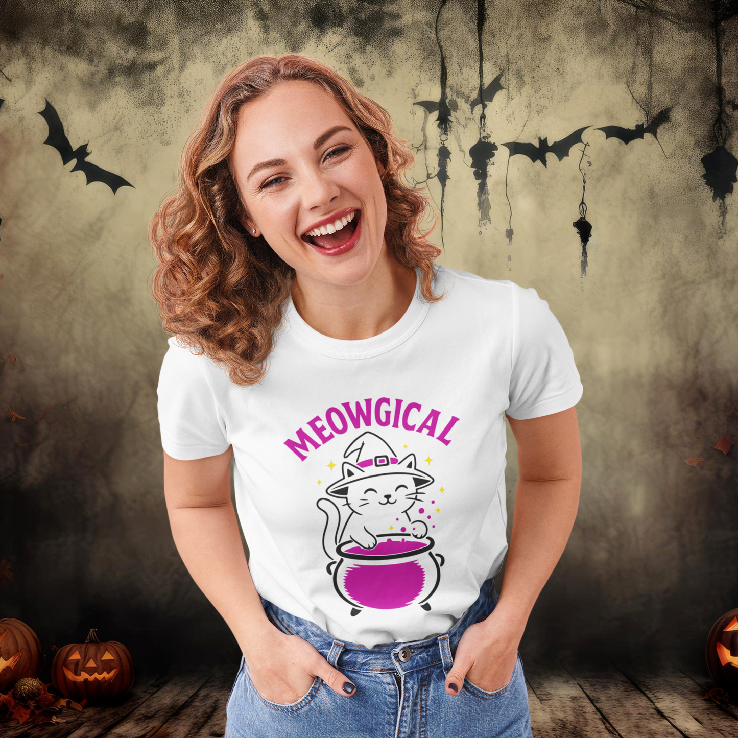 Meowgical Cat Halloween Shirt – Cute Witchy Kitty Tee for Cat Lovers