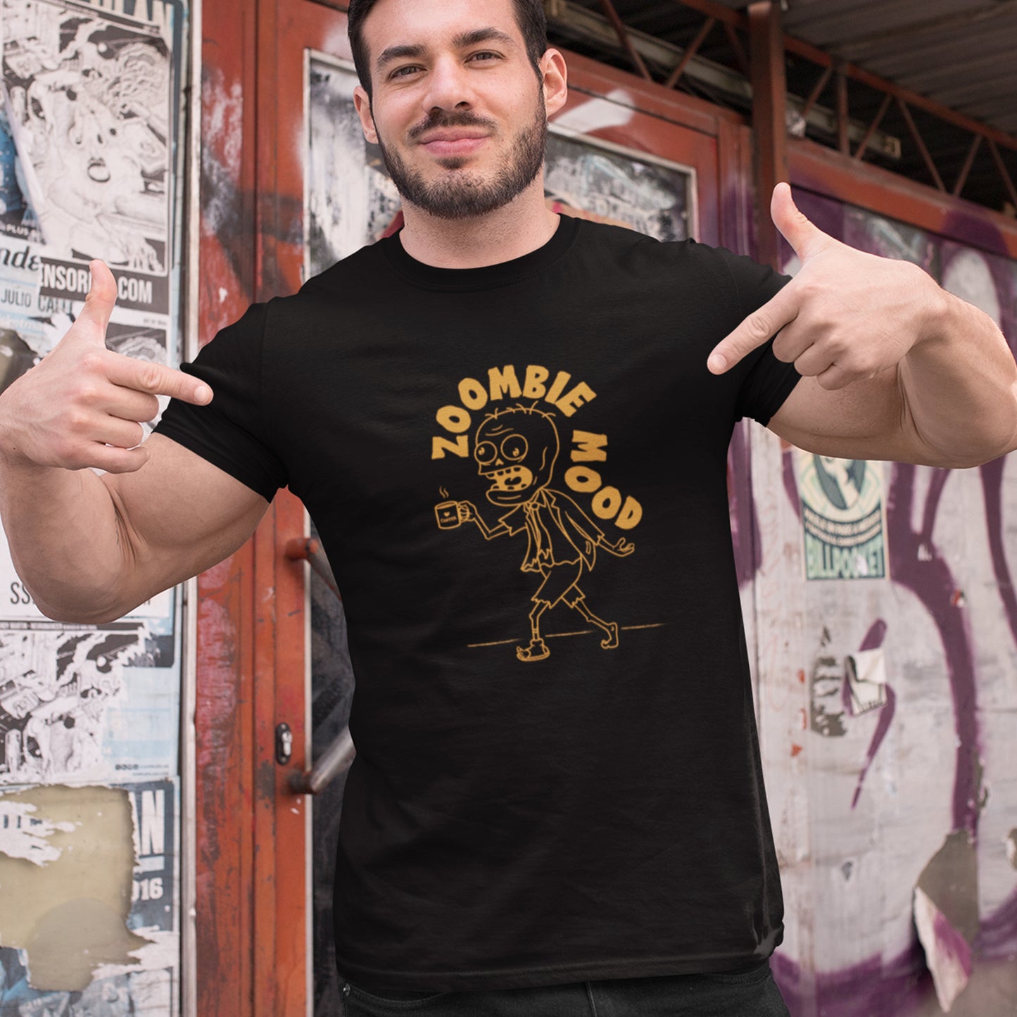 Zoombie Mood T-Shirt – For Coffee Lovers & Night Owls