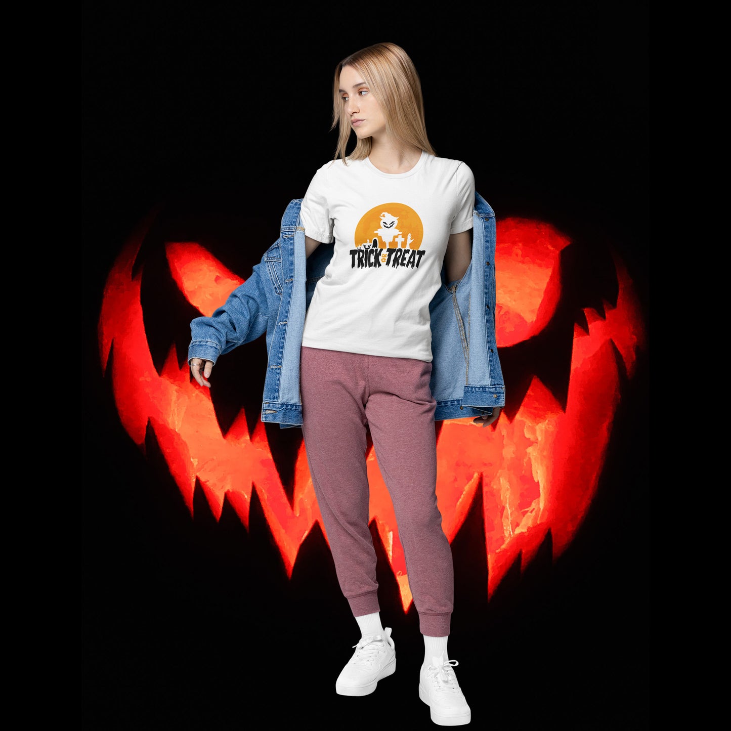 Trick or Treat T-Shirt – Fun Pumpkin and Graveyard Graphic Tee