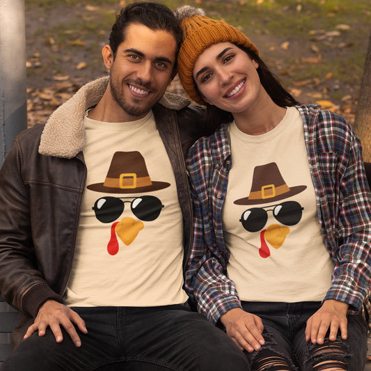 Cool Turkey Thanksgiving Shirt – Funny Pilgrim Hat & Sunglasses Tee for Men and Women