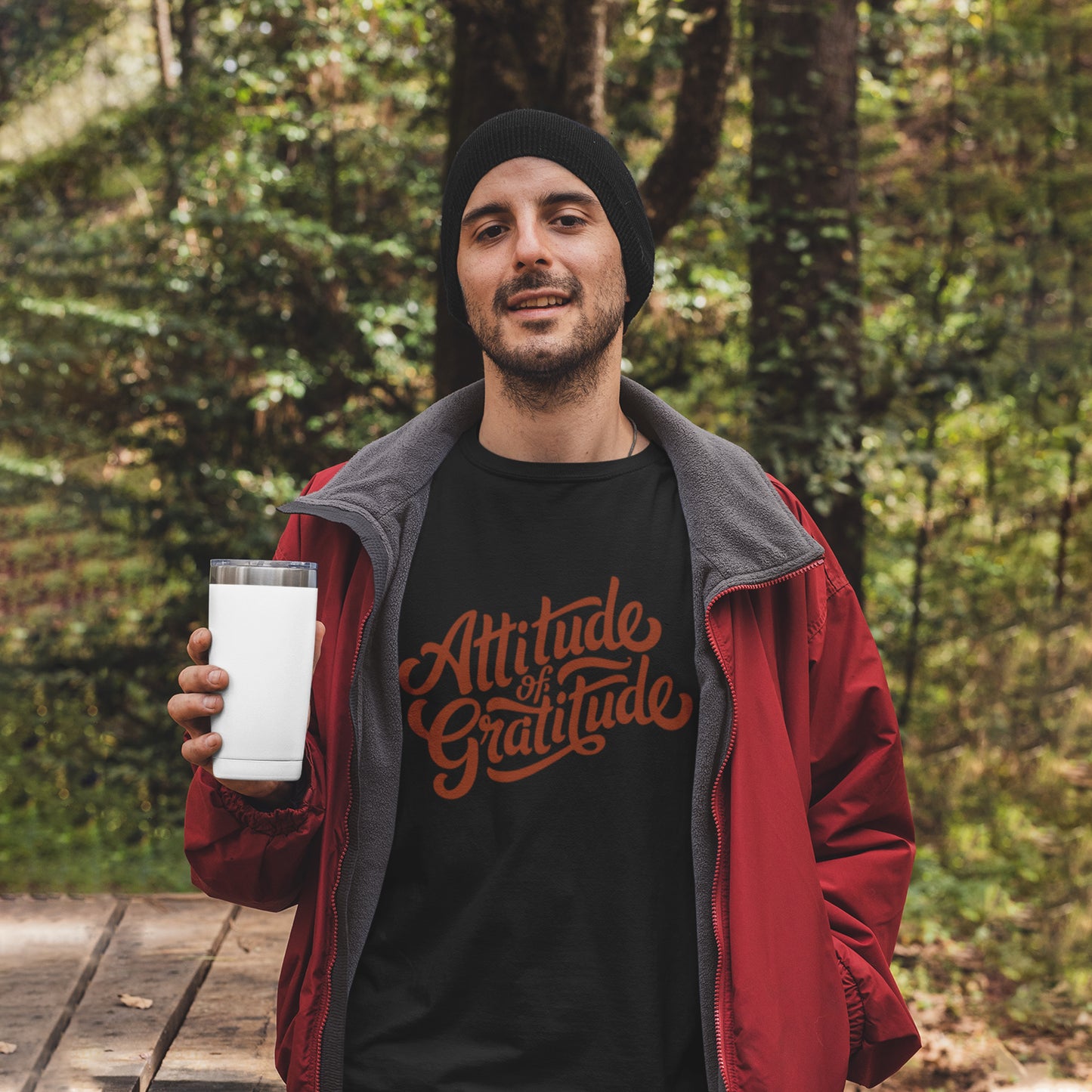 Attitude of Gratitude Shirt – Positive Thanksgiving Fall Tee with Inspirational Quote