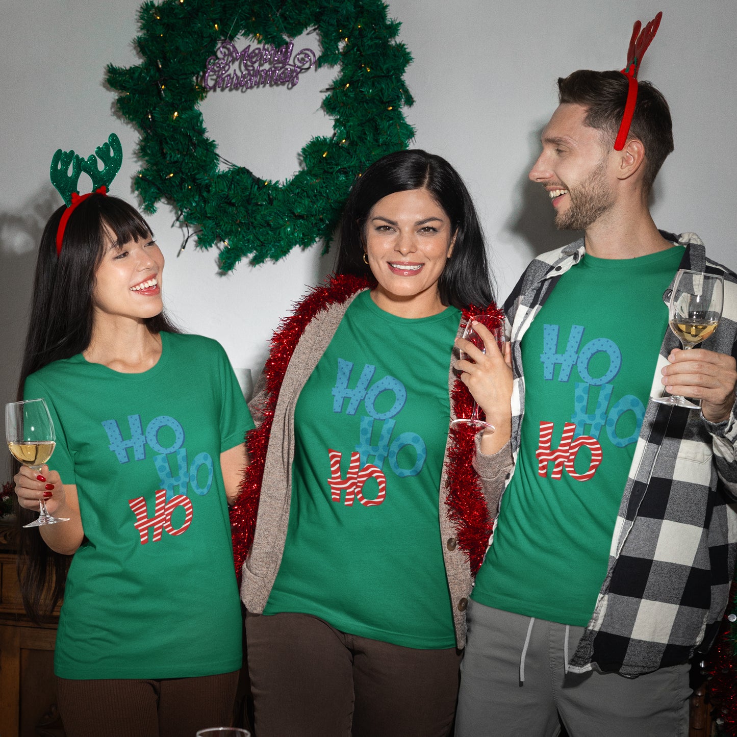 Cute HO HO HO Christmas Shirt – Fun Colorful Holiday Lettering Tee