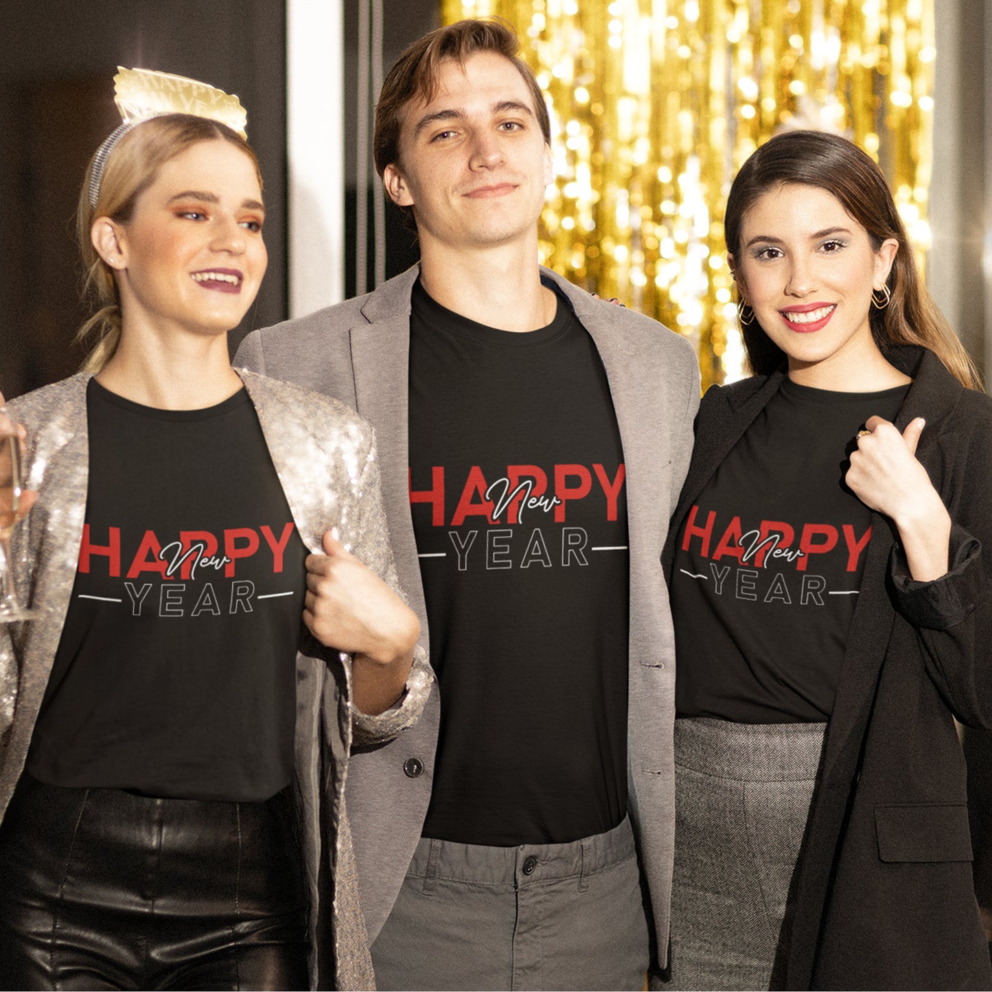 Happy New Year T-Shirt – Modern Minimalist New Year Celebration Tee