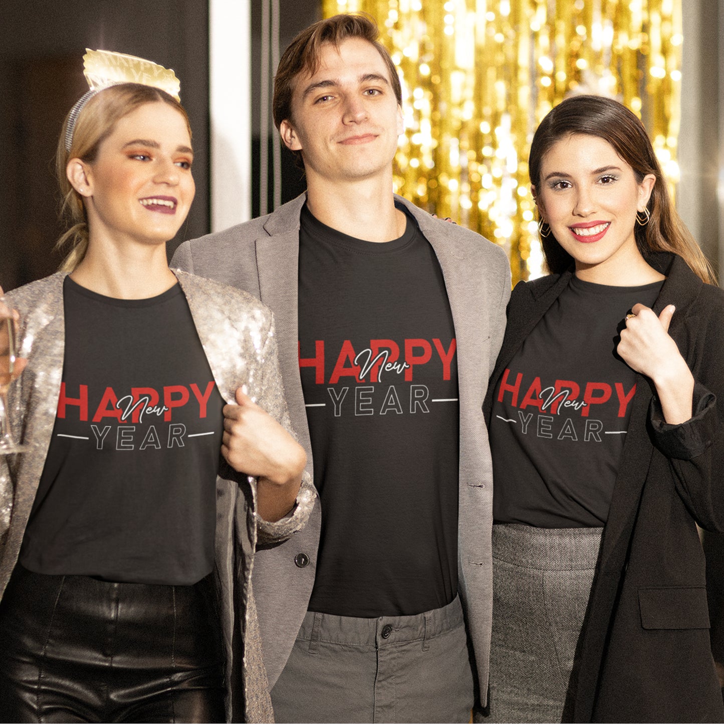 Happy New Year T-Shirt – Modern Minimalist New Year Celebration Tee