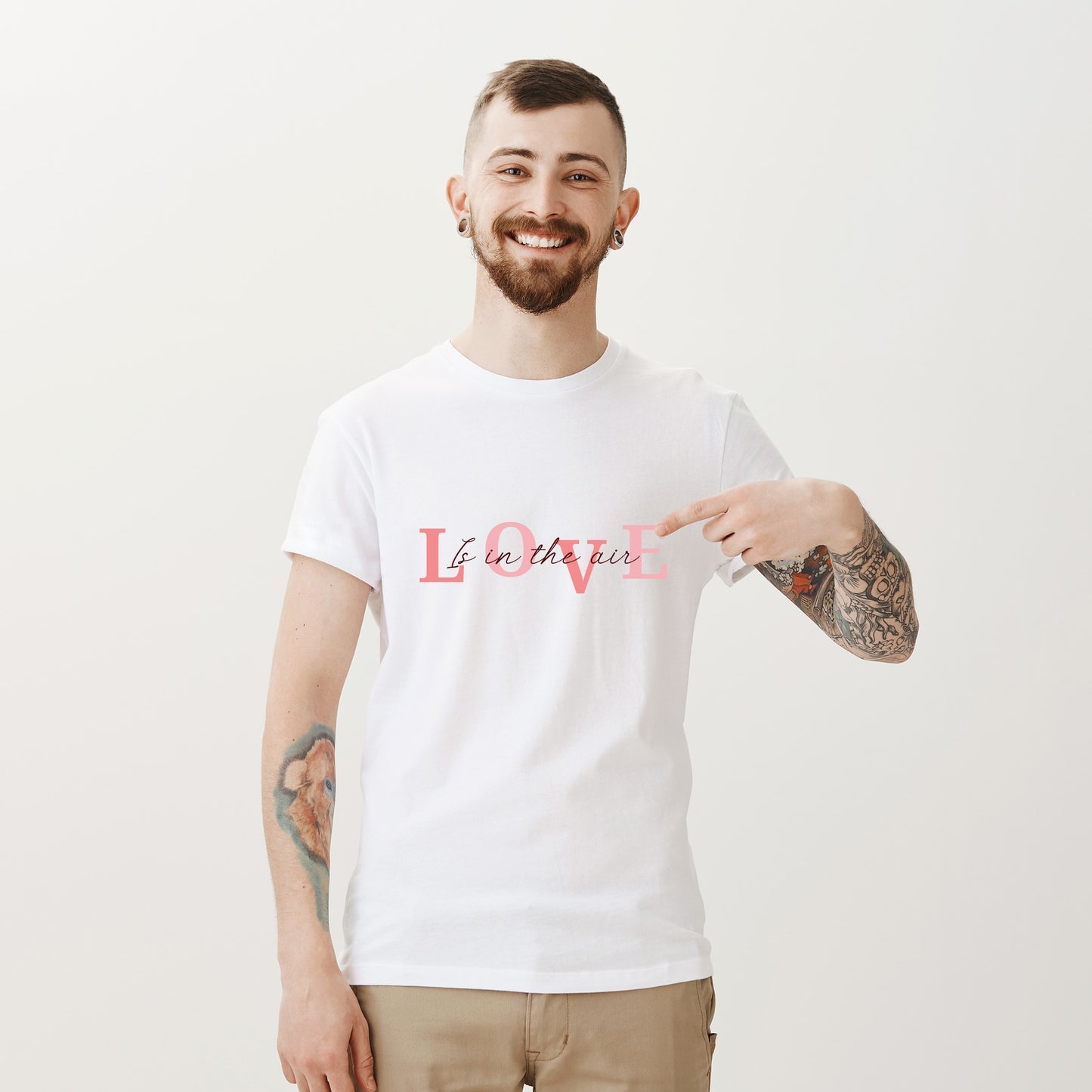 Love Is in the Air T-Shirt – Romantic Minimal Typography Valentine Shirt