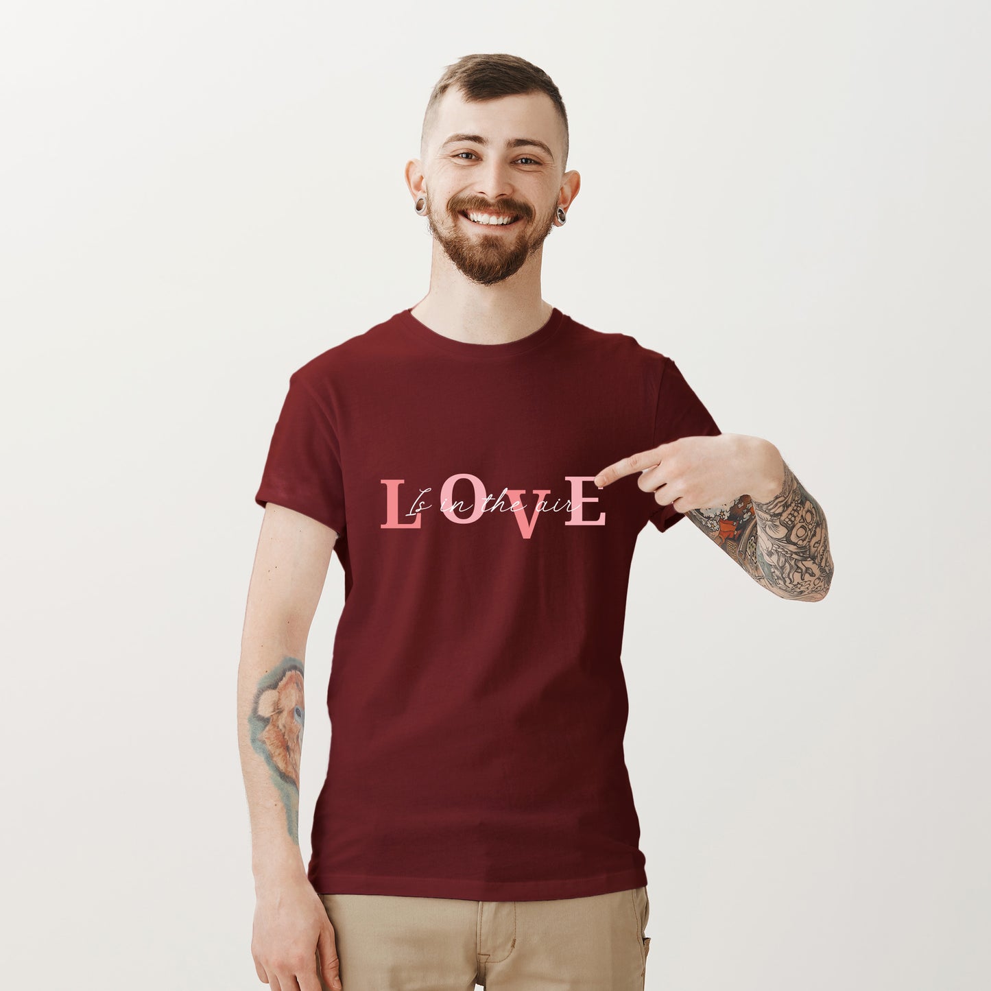 Love Is in the Air T-Shirt – Romantic Minimal Typography Valentine Shirt