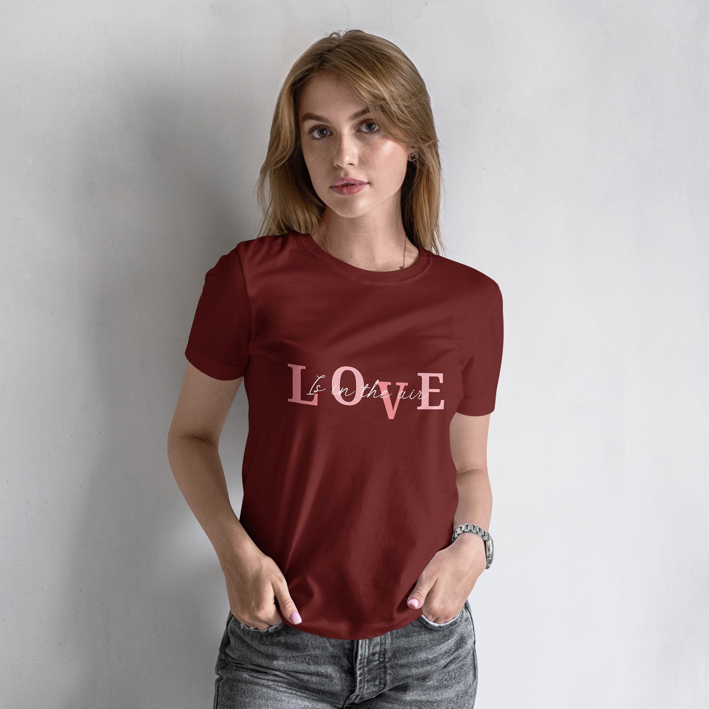 Love Is in the Air T-Shirt – Romantic Minimal Typography Valentine Shirt