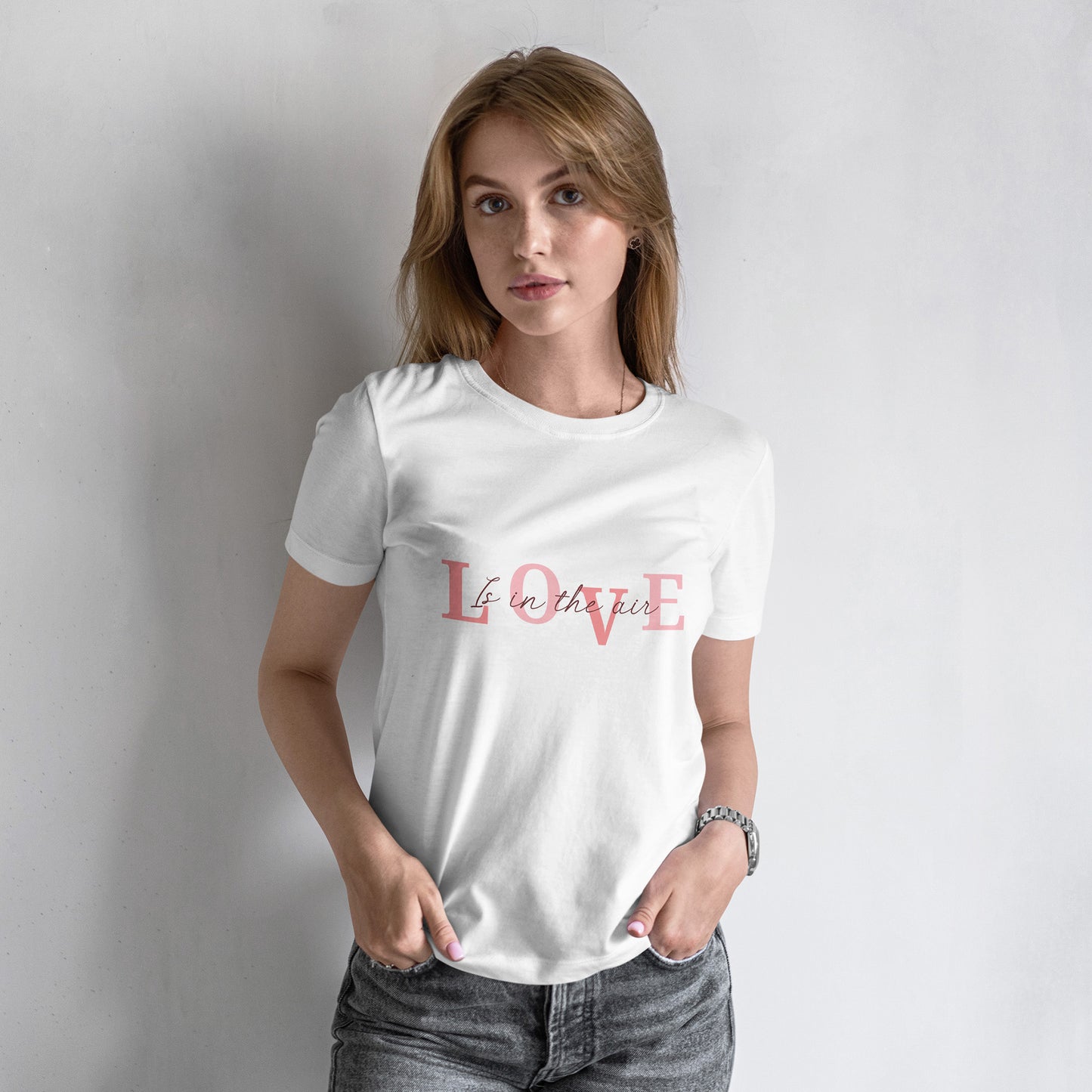 Love Is in the Air T-Shirt – Romantic Minimal Typography Valentine Shirt