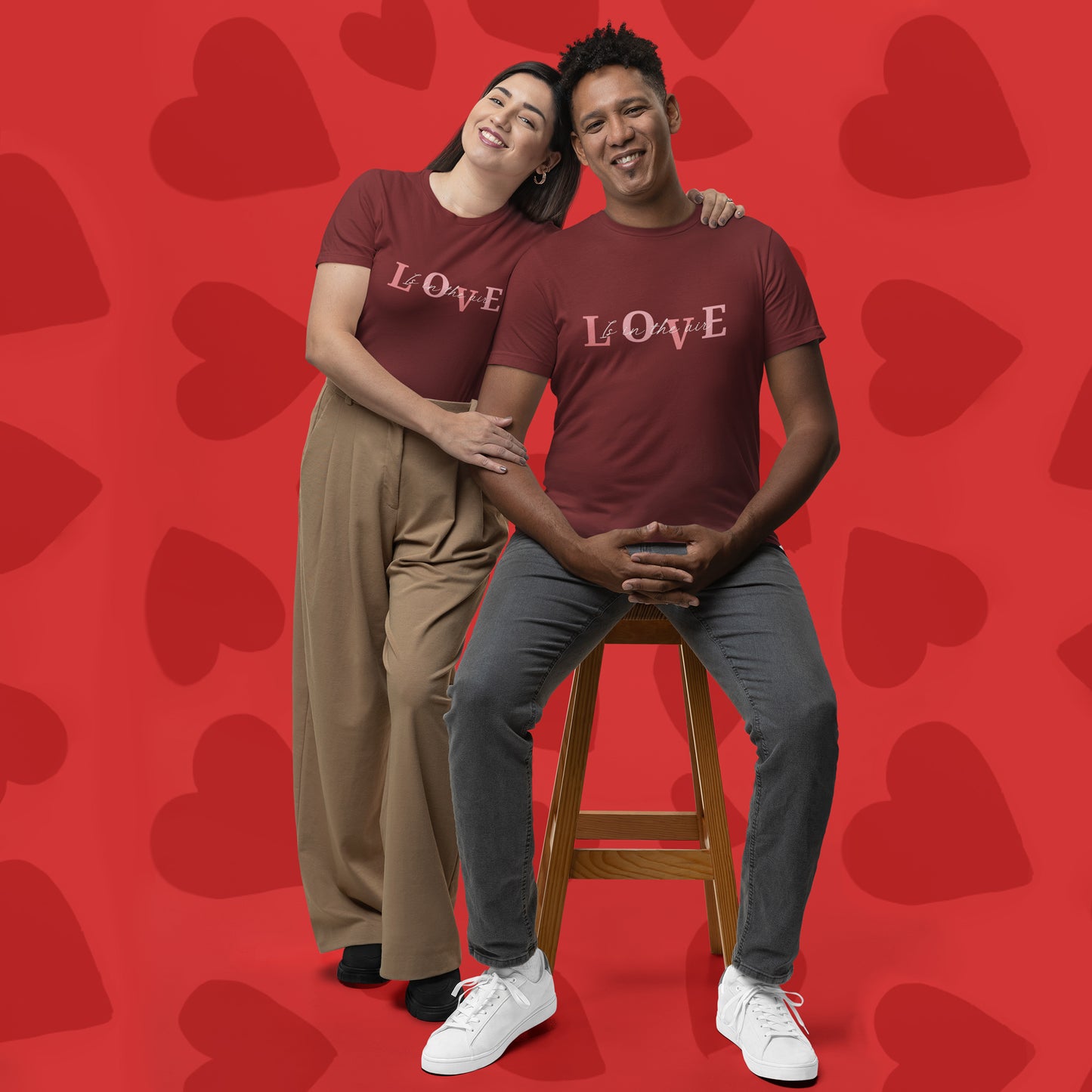 Love Is in the Air T-Shirt – Romantic Minimal Typography Valentine Shirt