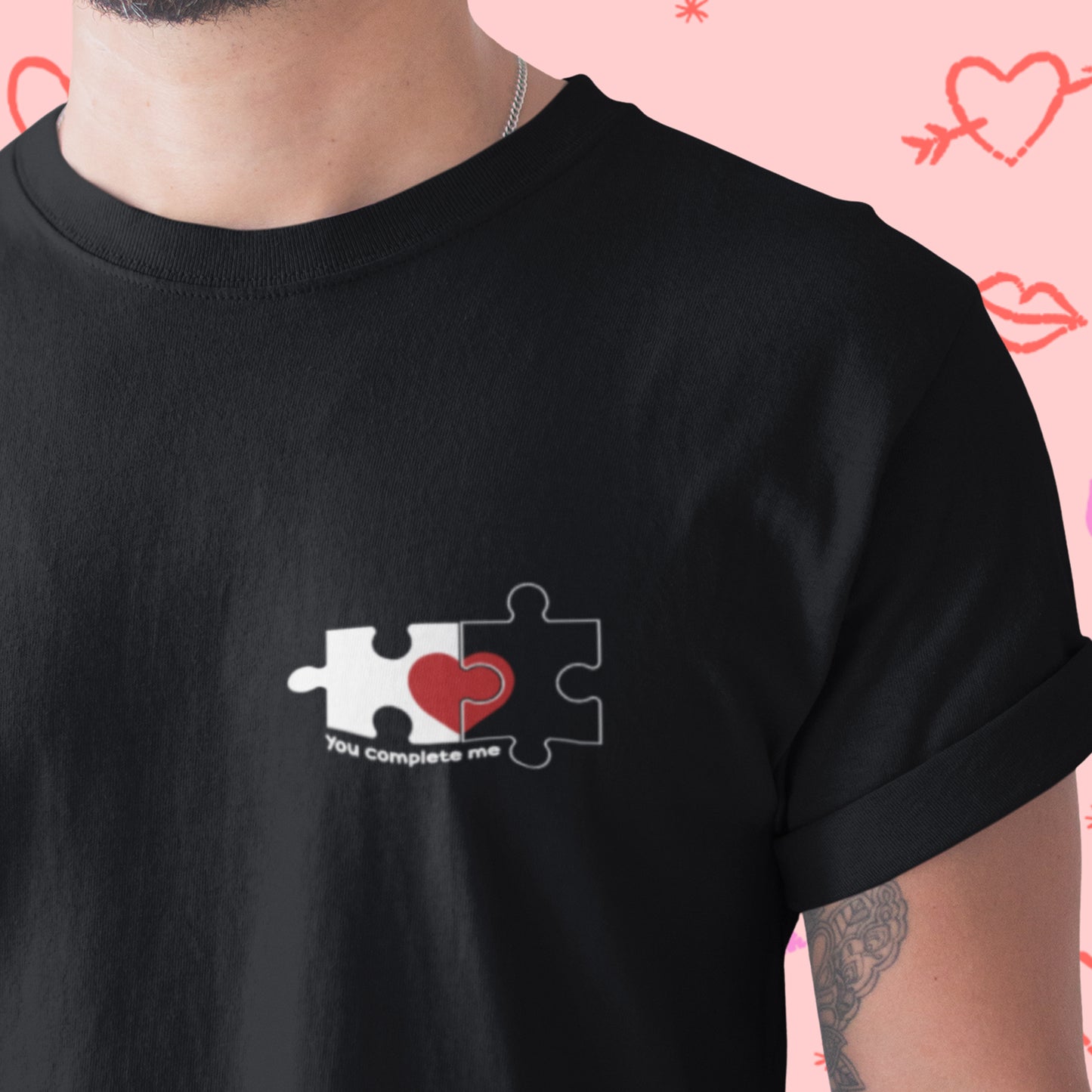 Puzzle Heart Love T-Shirt – Connected Heart Minimal Design