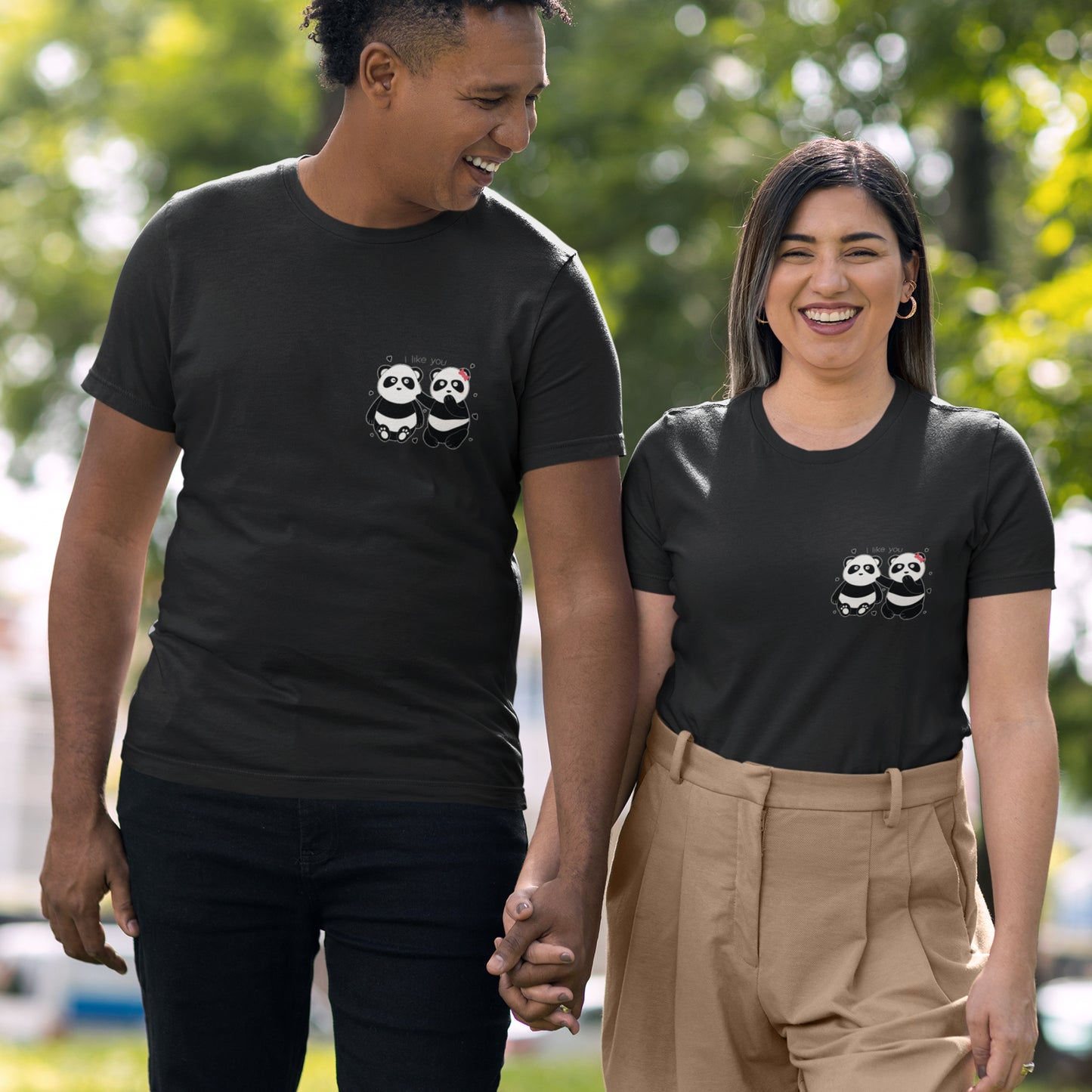 Cute Panda Couple – Kawaii Love T-Shirt