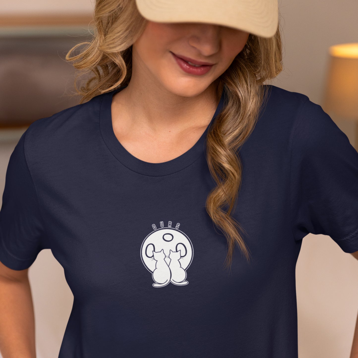 Ours Cat Couple Moon T-Shirt