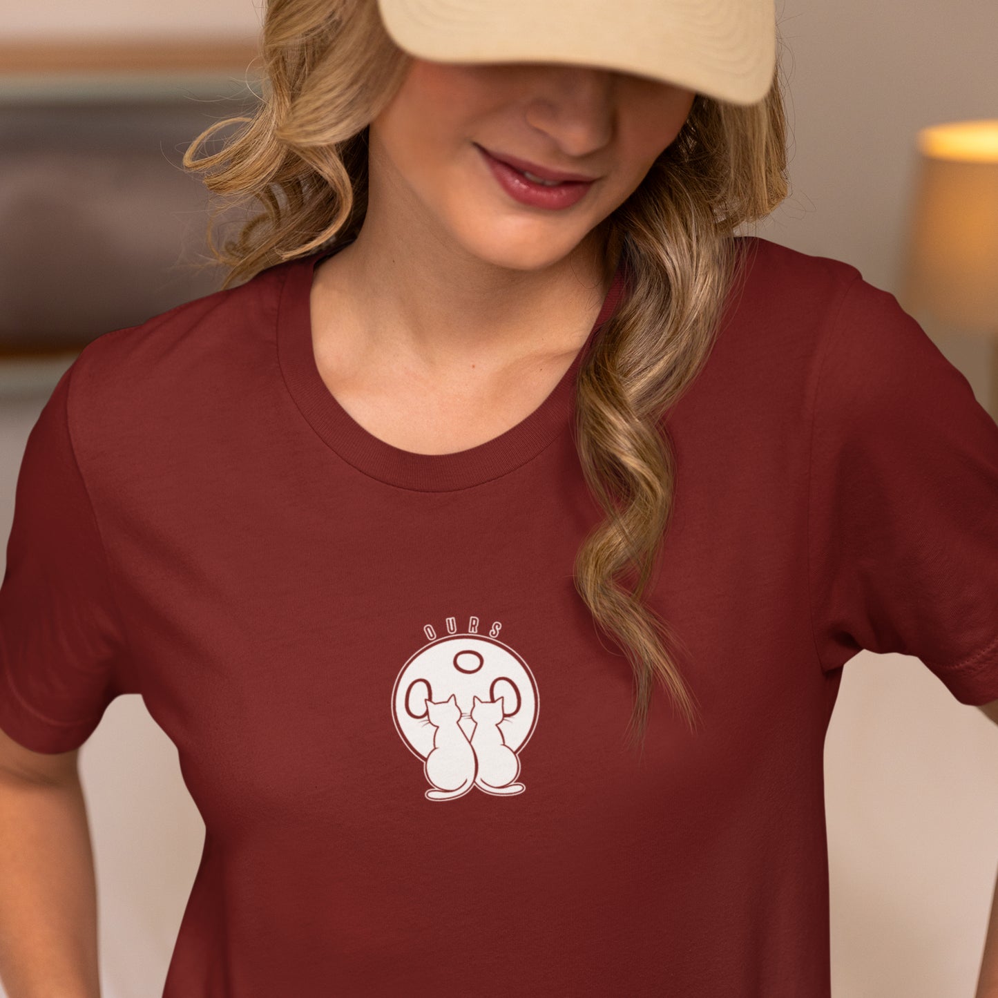 Ours Cat Couple Moon T-Shirt
