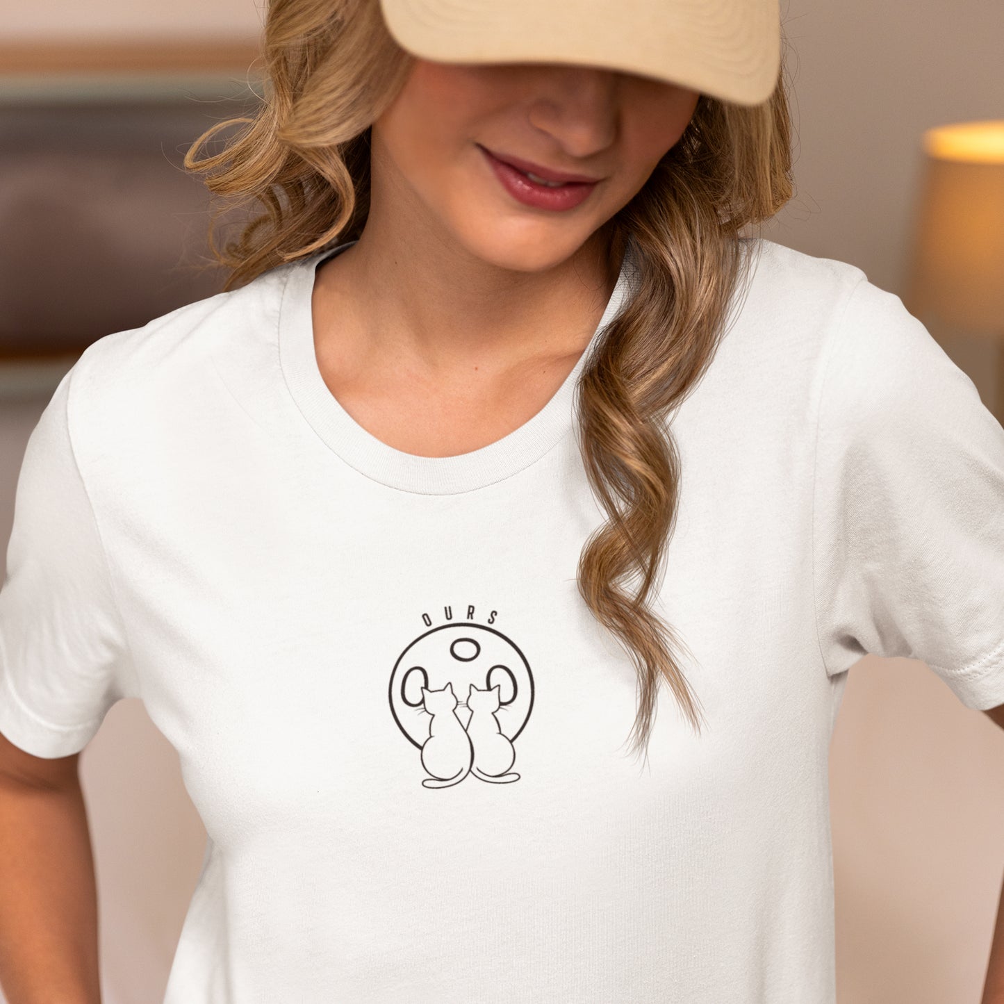 Ours Cat Couple Moon T-Shirt
