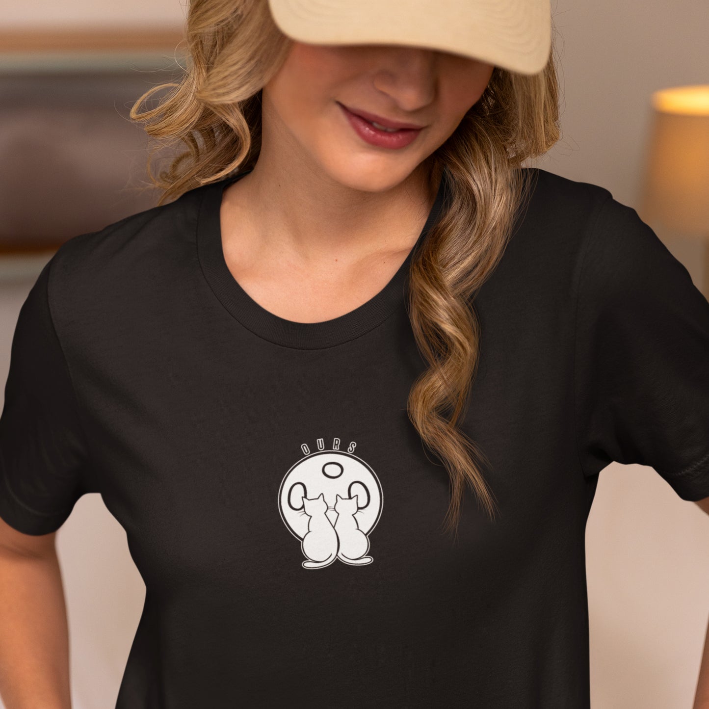 Ours Cat Couple Moon T-Shirt