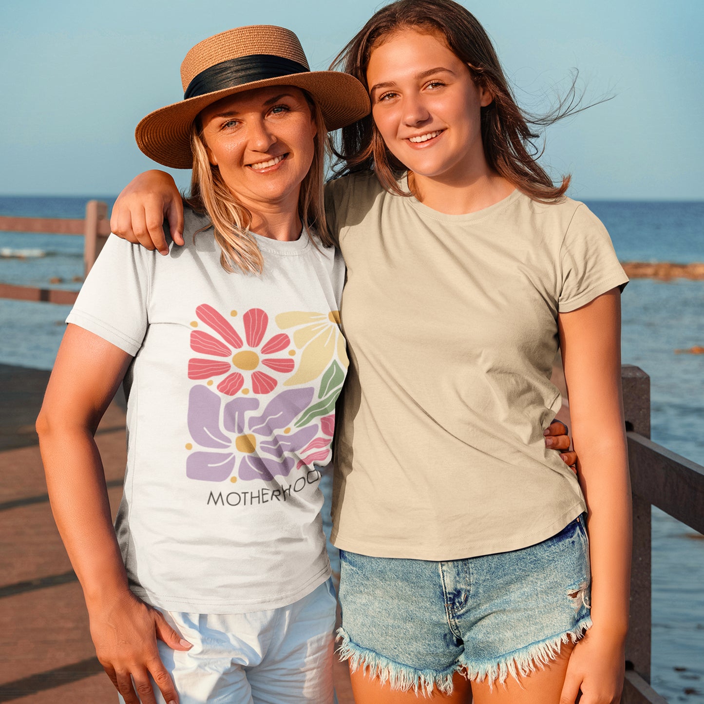 Retro Floral Motherhood Shirt – Cute Aesthetic Mom T-Shirt
