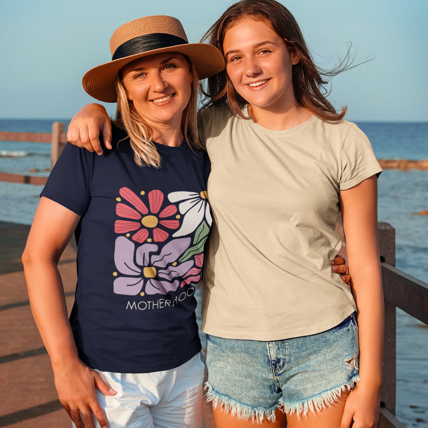 Retro Floral Motherhood Shirt – Cute Aesthetic Mom T-Shirt