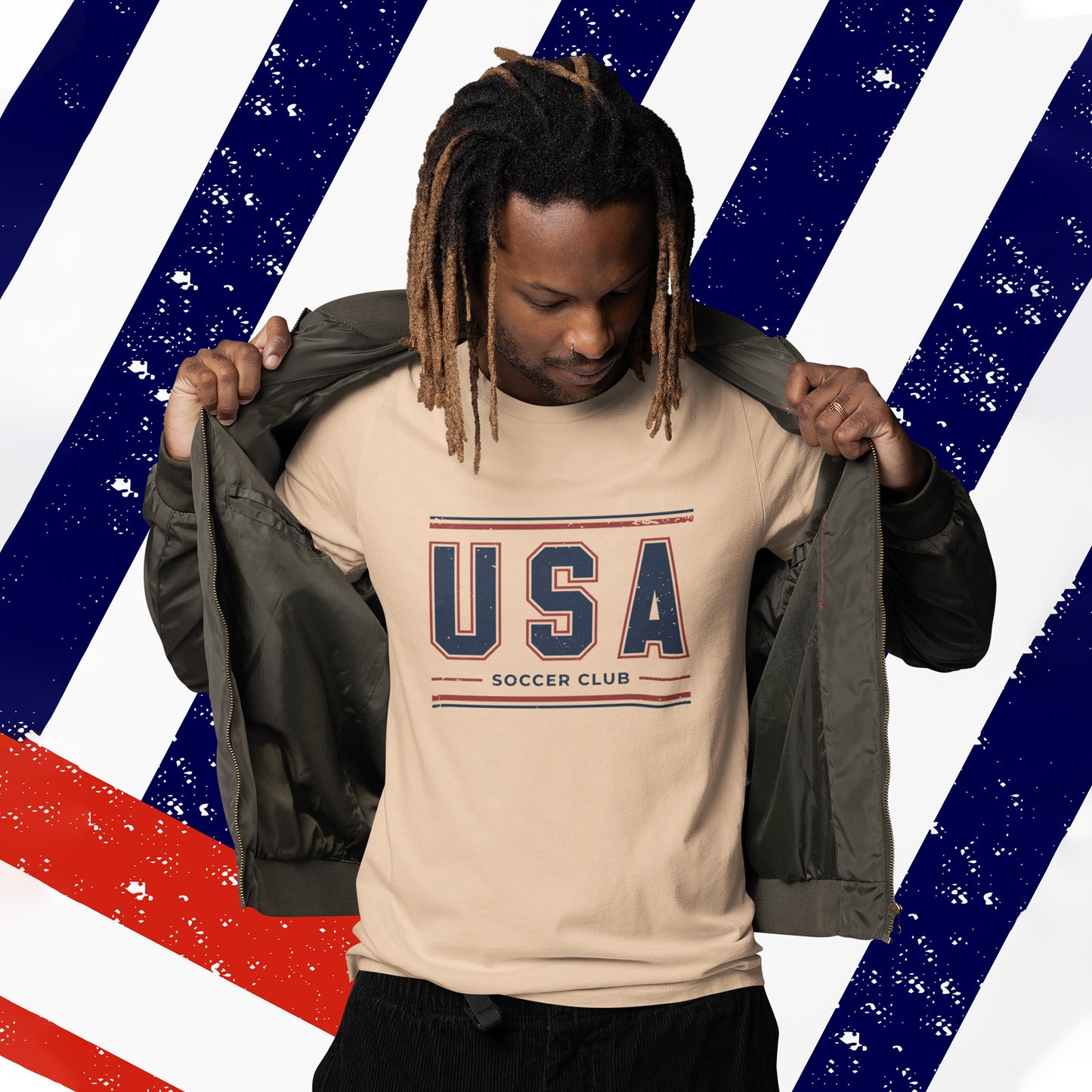 USA Soccer Club Shirt, Vintage USA Soccer Tee, American Soccer T-Shirt, Patriotic Sports Shirt, USA Fan Shirt