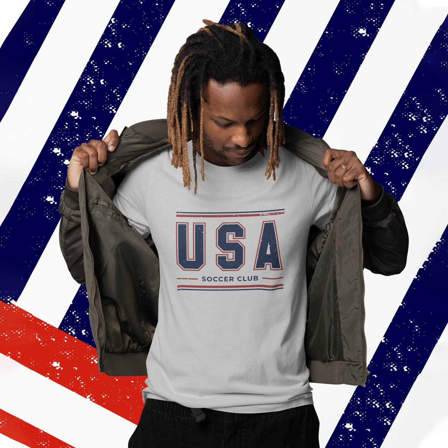 USA Soccer Club Shirt, Vintage USA Soccer Tee, American Soccer T-Shirt, Patriotic Sports Shirt, USA Fan Shirt