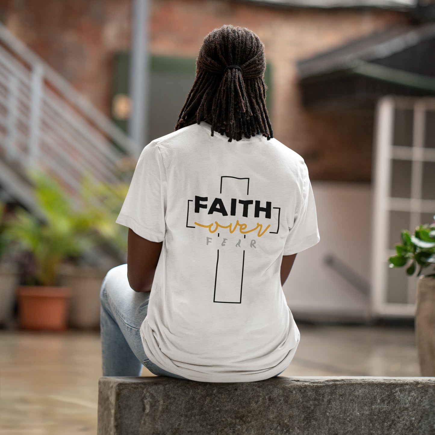 Faith Over Fear Christian T-Shirt - Faith Based Inspirational Graphic Tee for Men & Women