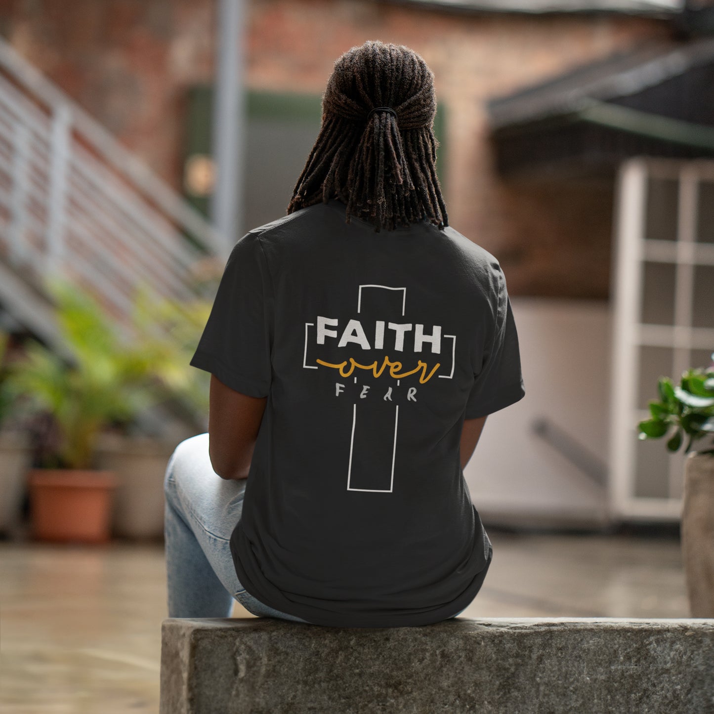 Faith Over Fear Christian T-Shirt - Faith Based Inspirational Graphic Tee for Men & Women