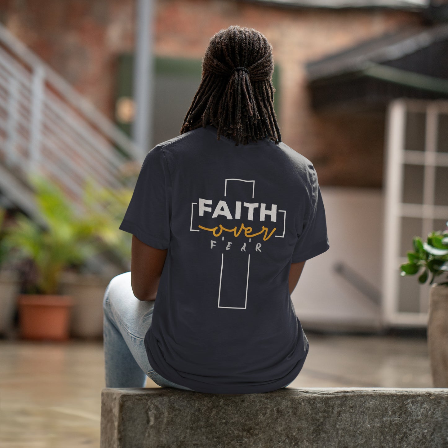 Faith Over Fear Christian T-Shirt - Faith Based Inspirational Graphic Tee for Men & Women
