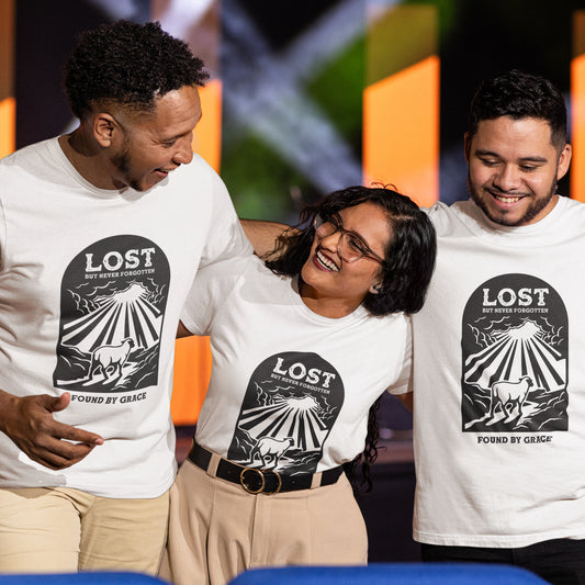 Lost But Never Forgotten Christian Shirt | Found By Grace Graphic Tee