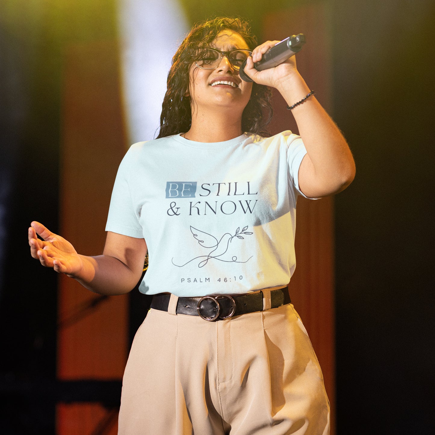 Be Still & Know Psalm 46:10 Christian Dove Graphic Tee