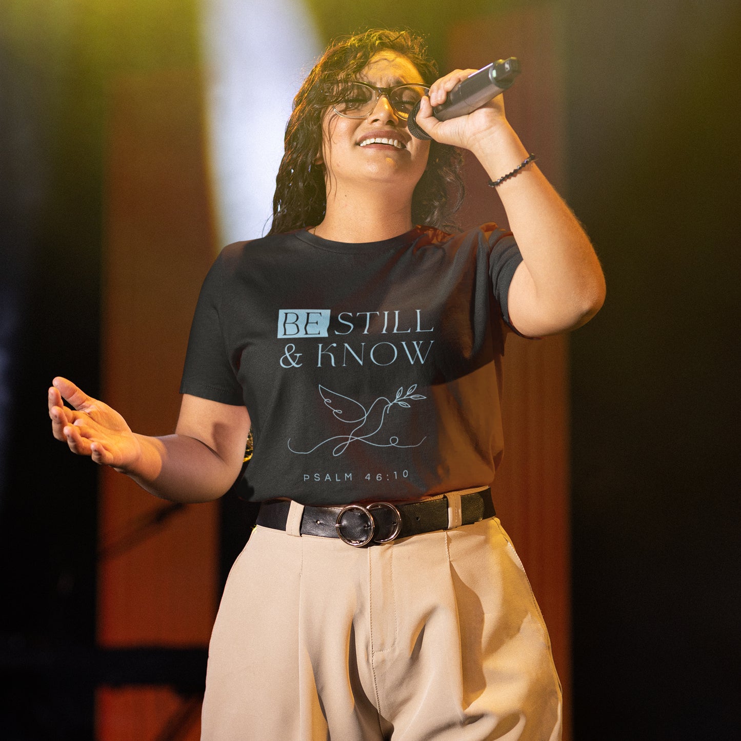 Be Still & Know Psalm 46:10 Christian Dove Graphic Tee