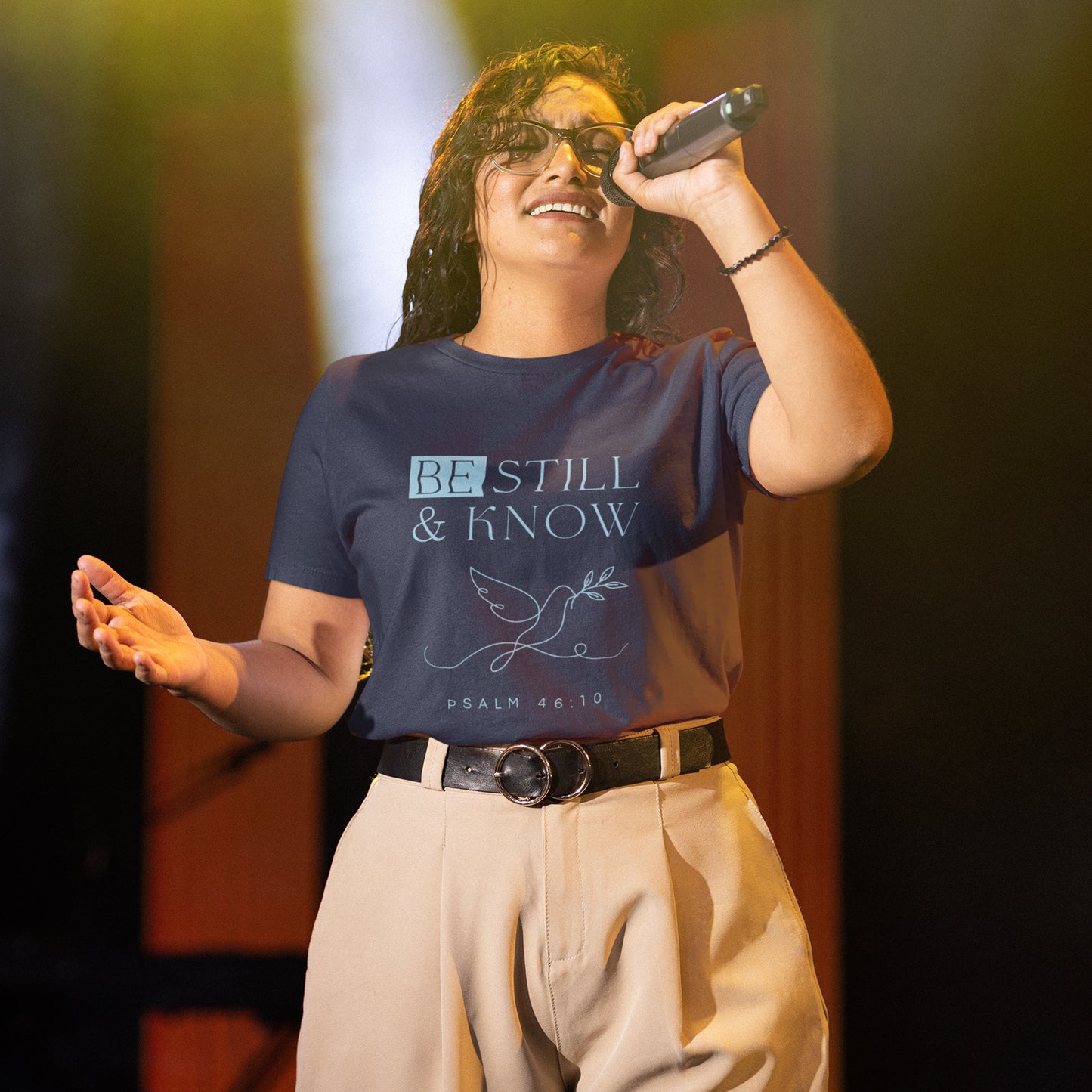 Be Still & Know Psalm 46:10 Christian Dove Graphic Tee