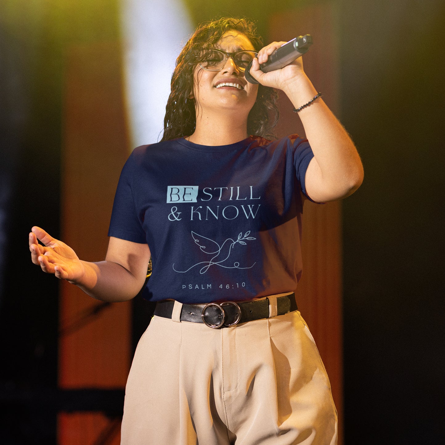 Be Still & Know Psalm 46:10 Christian Dove Graphic Tee