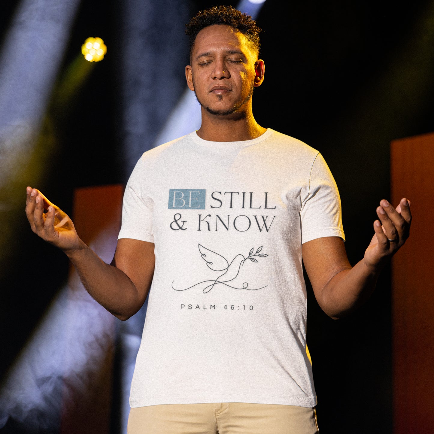 Be Still & Know Psalm 46:10 Christian Dove Graphic Tee